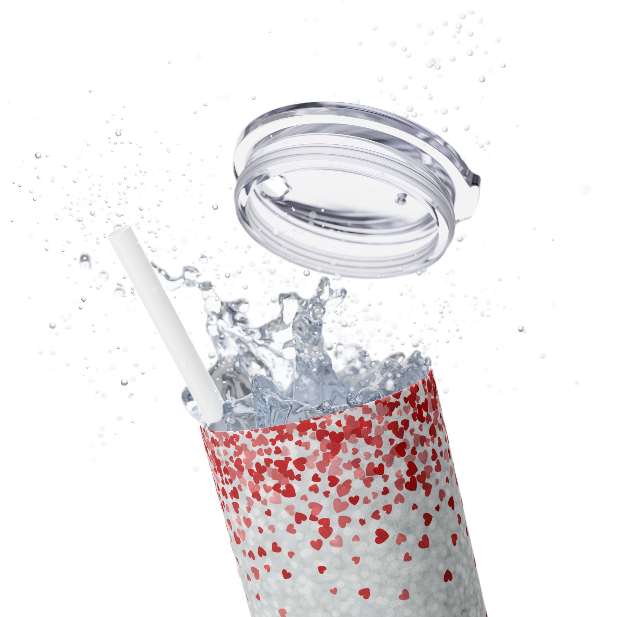 Tumbler with Straw, 20oz - Coffee My Valentine Skinny Tumbler