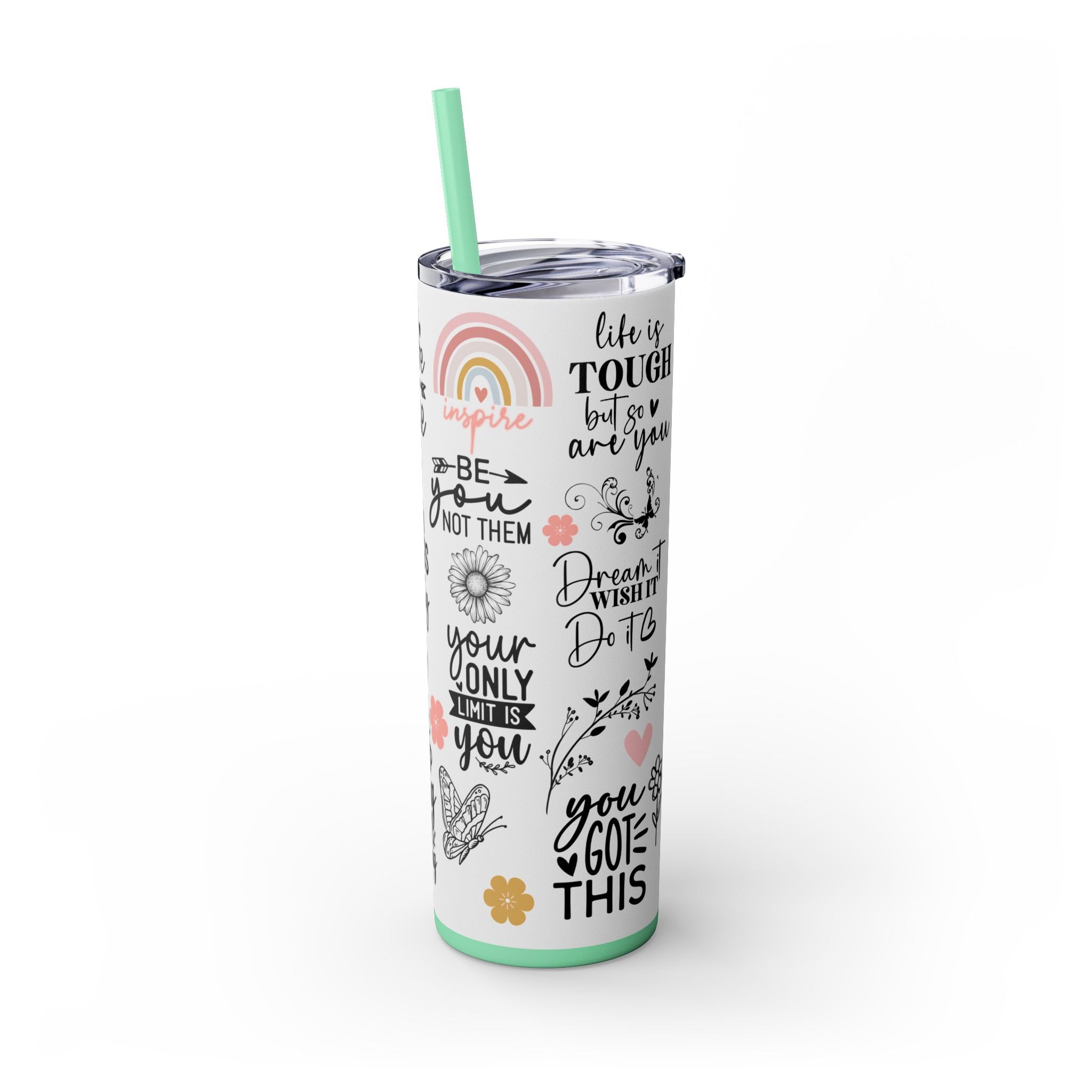 Skinny Tumbler with Straw, 20oz