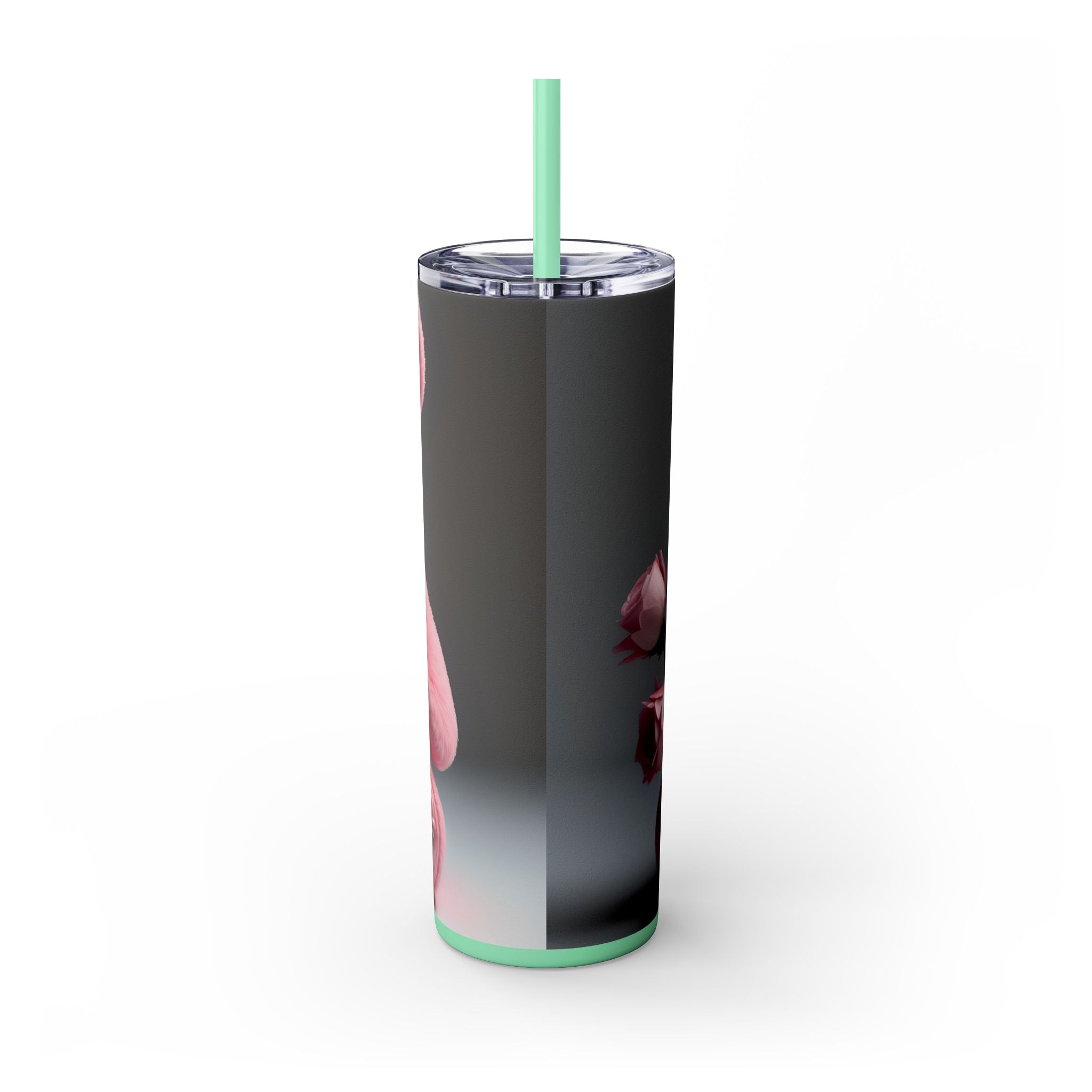 Tumbler with Straw - Valentine's Day Teddy Bears Design