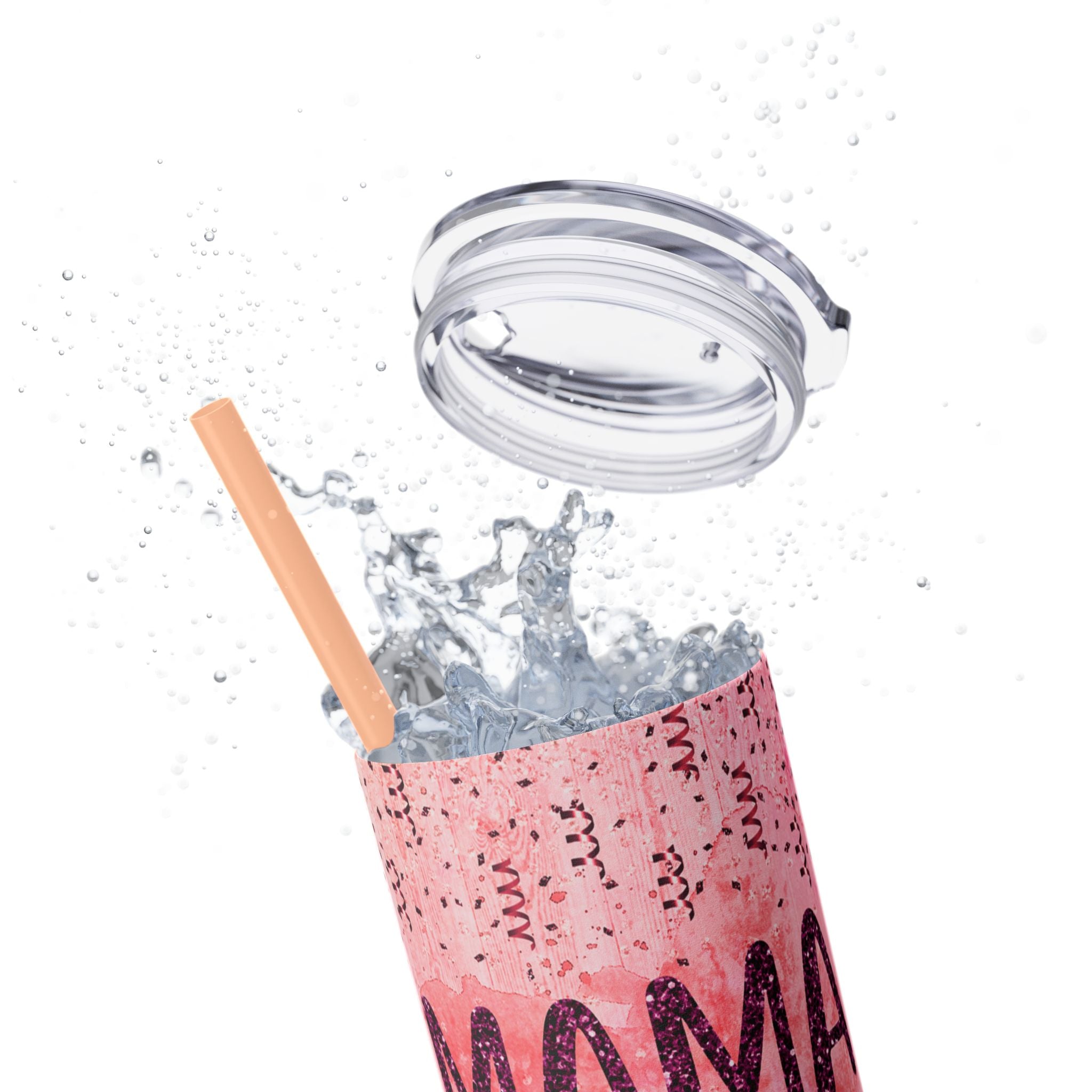 Tumbler Mug - Mama Valentine Skinny Tumbler with Straw, 20oz