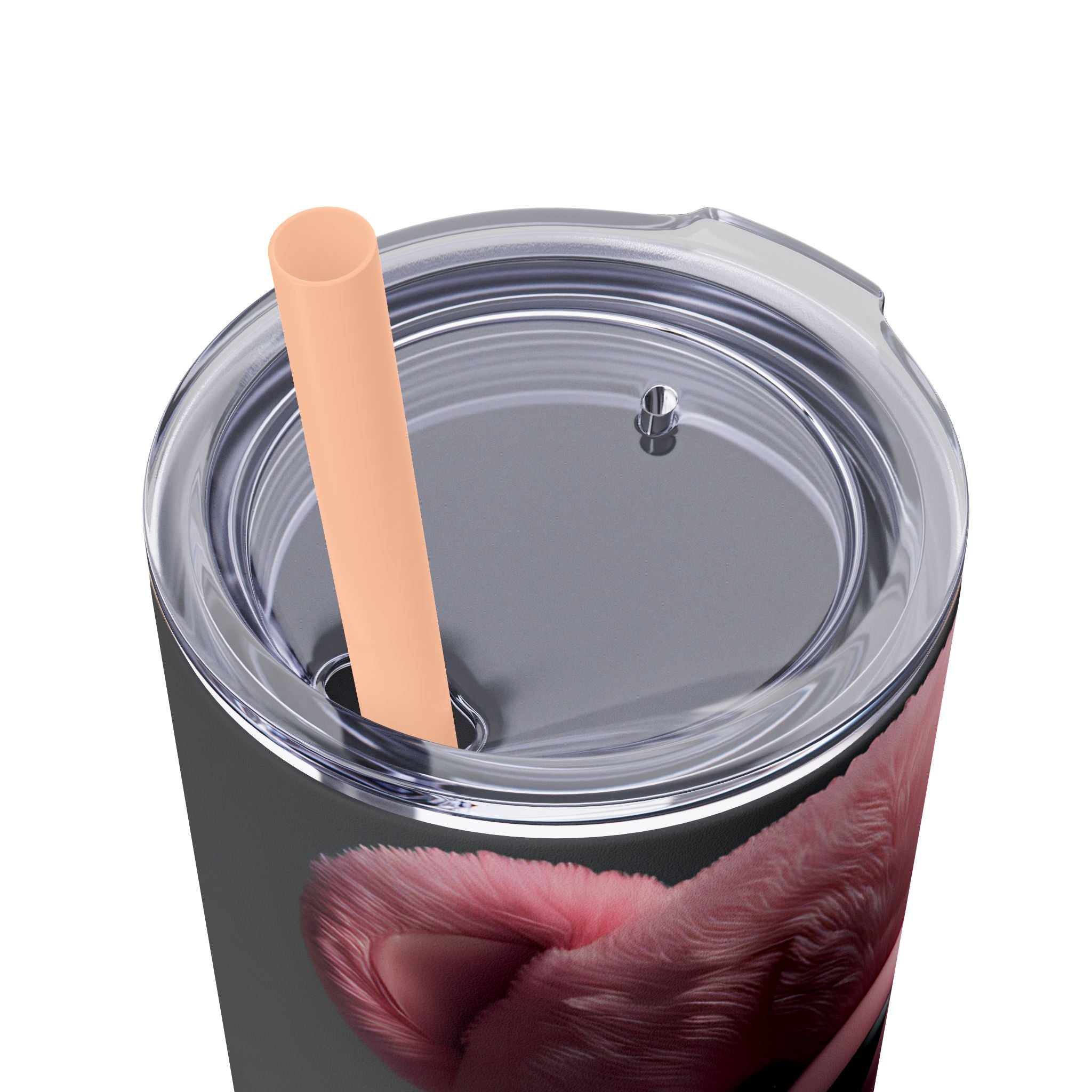 Tumbler with Straw - Valentine's Day Teddy Bears Design