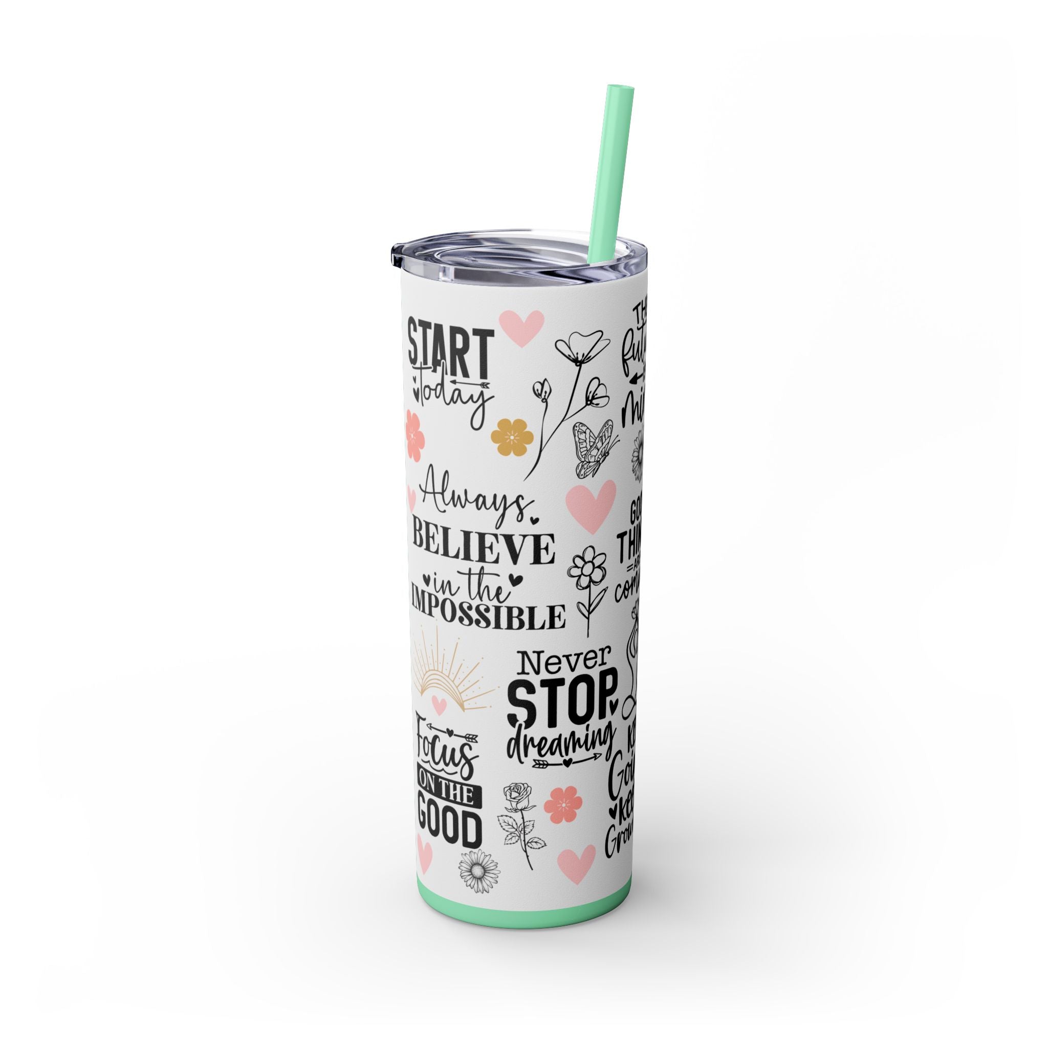 Skinny Tumbler with Straw, 20oz