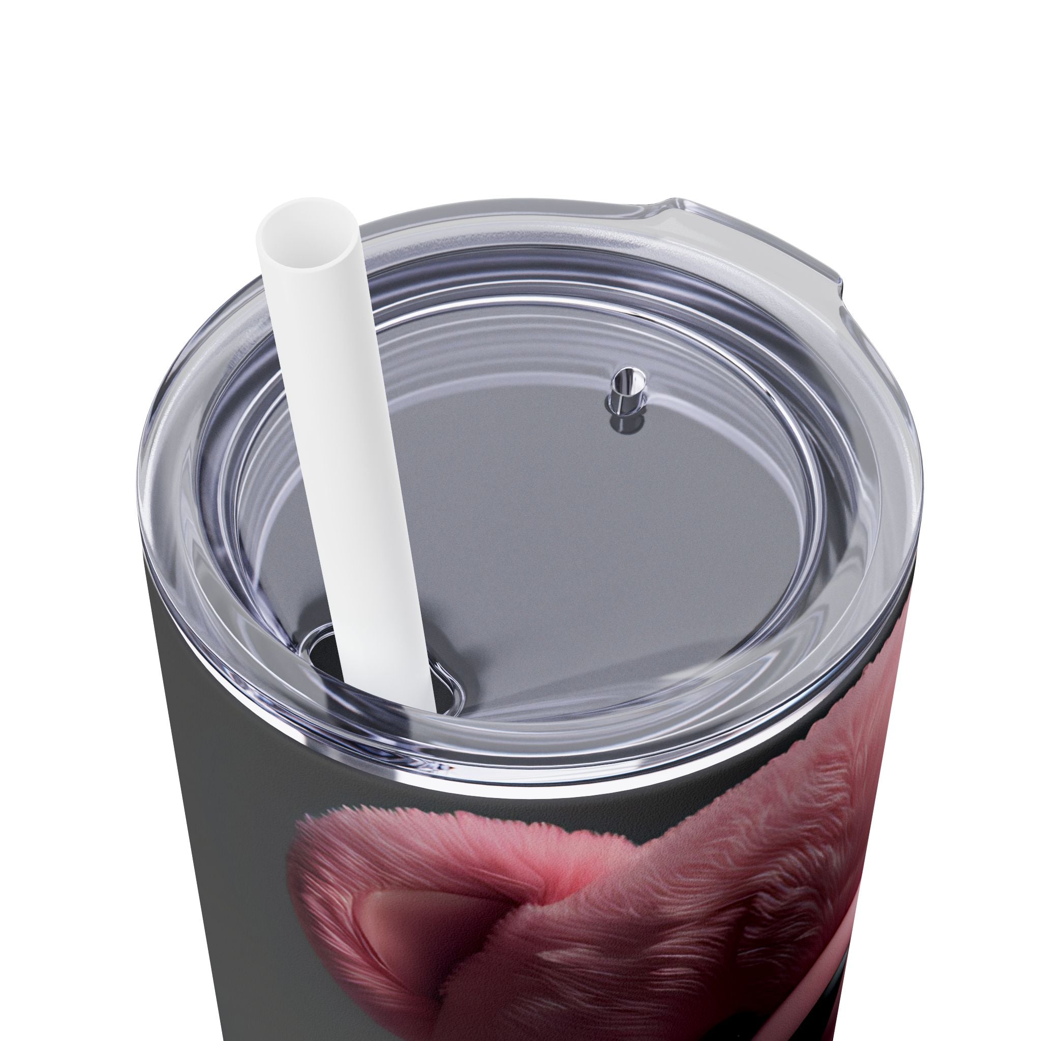 Tumbler with Straw - Valentine's Day Teddy Bears Design