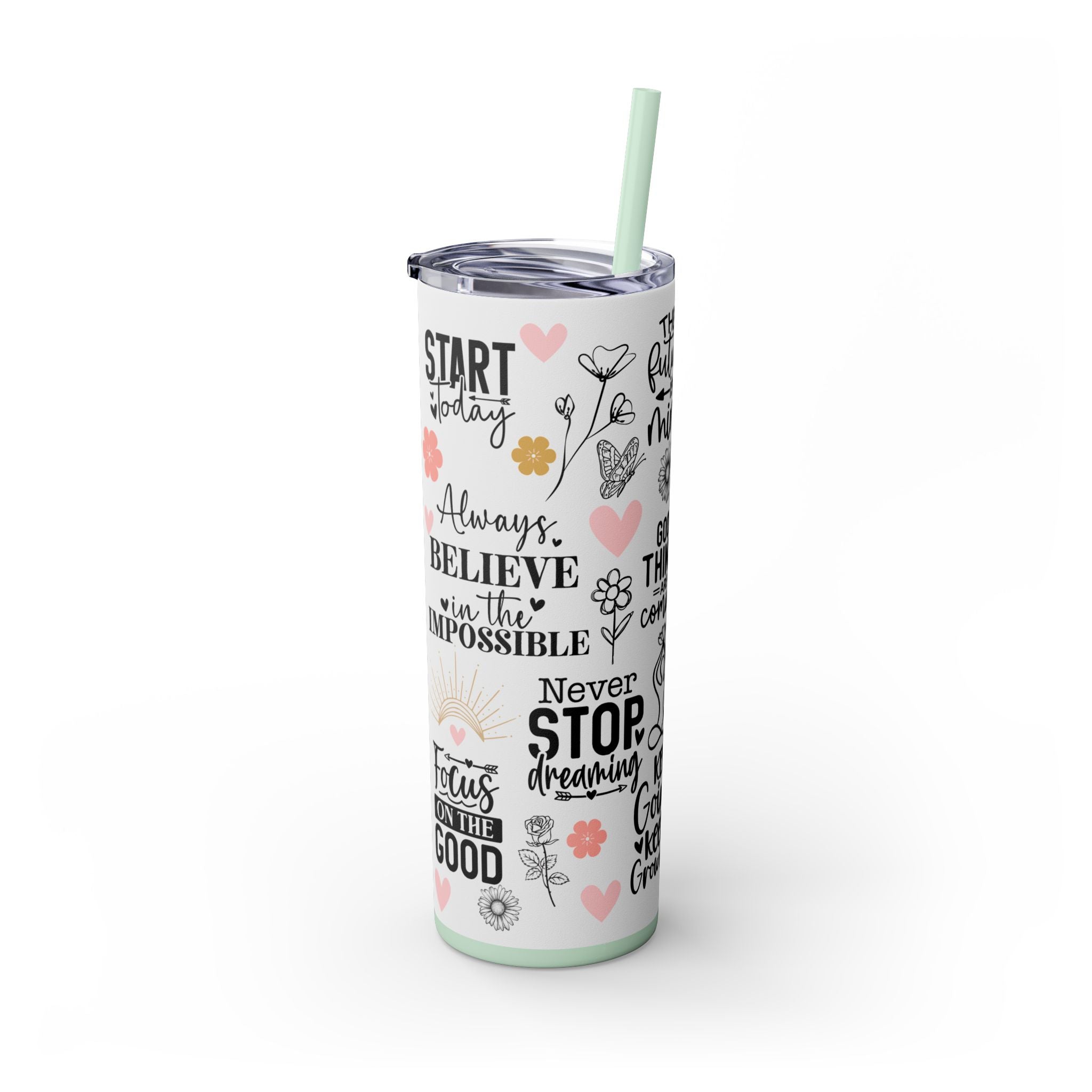 Skinny Tumbler with Straw, 20oz