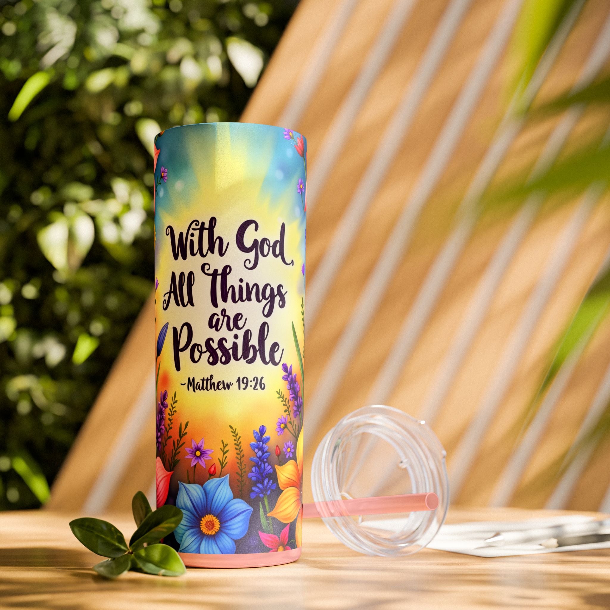 Skinny Tumbler with Straw, 20oz