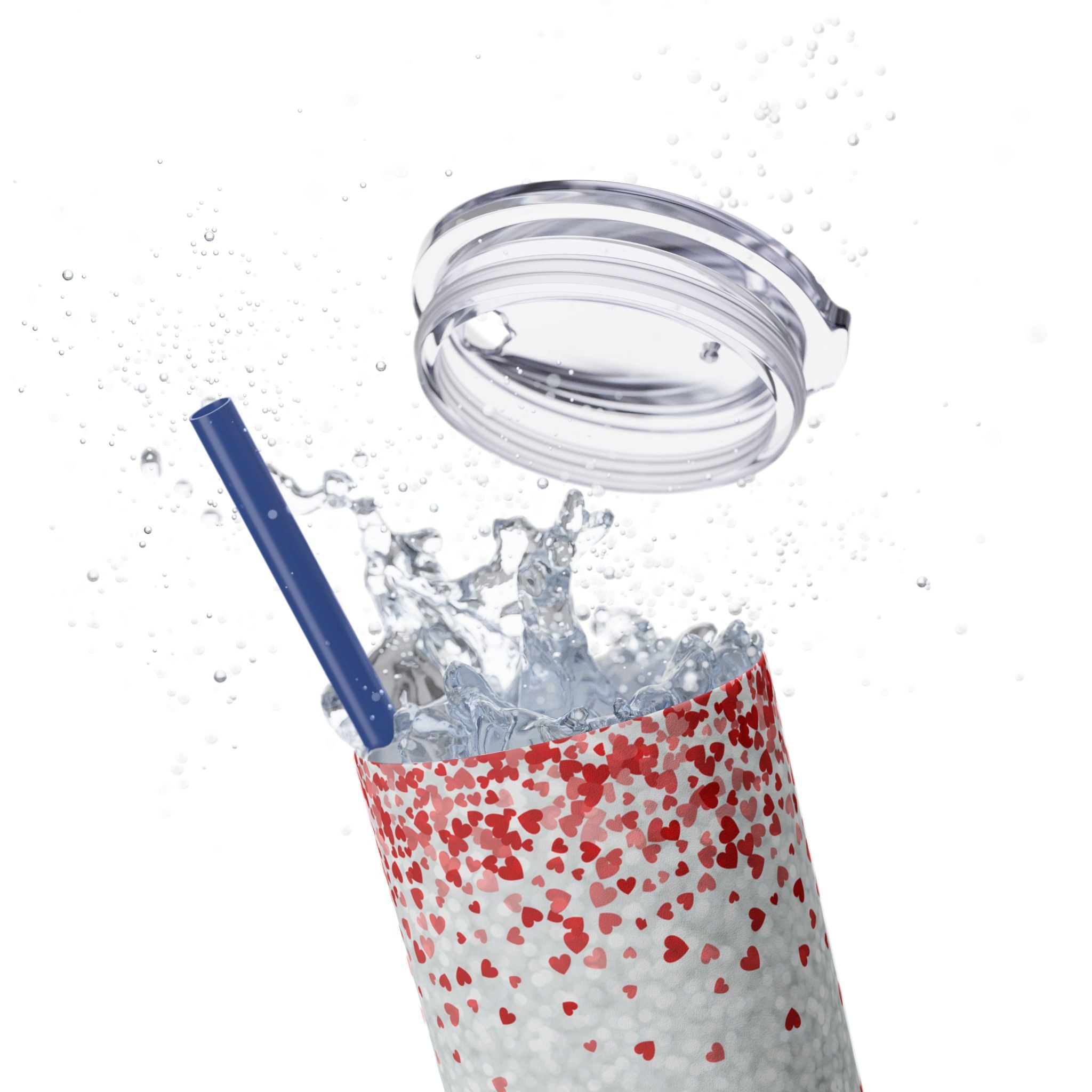 Tumbler with Straw, 20oz - Coffee My Valentine Skinny Tumbler