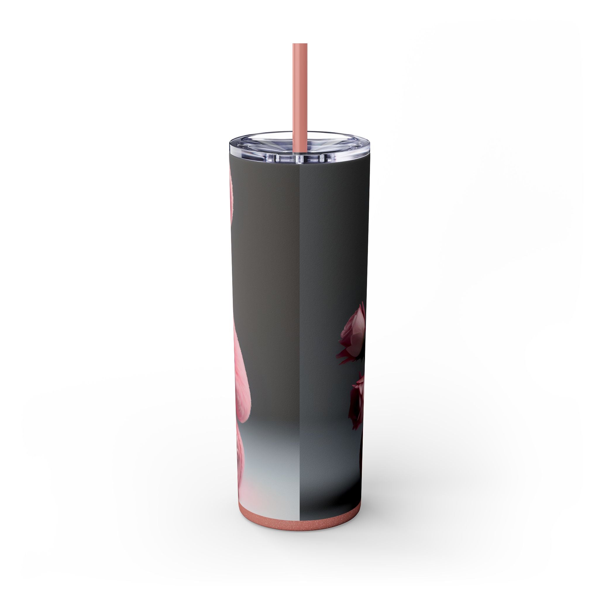 Tumbler with Straw - Valentine's Day Teddy Bears Design