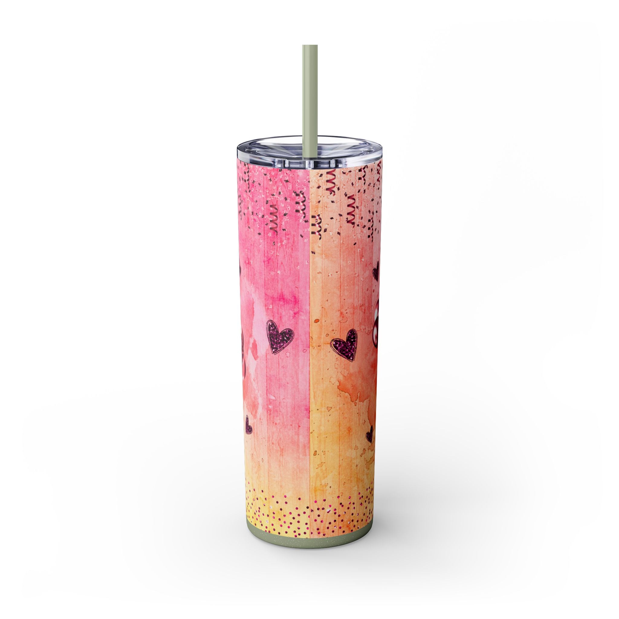 Tumbler Mug - Mama Valentine Skinny Tumbler with Straw, 20oz