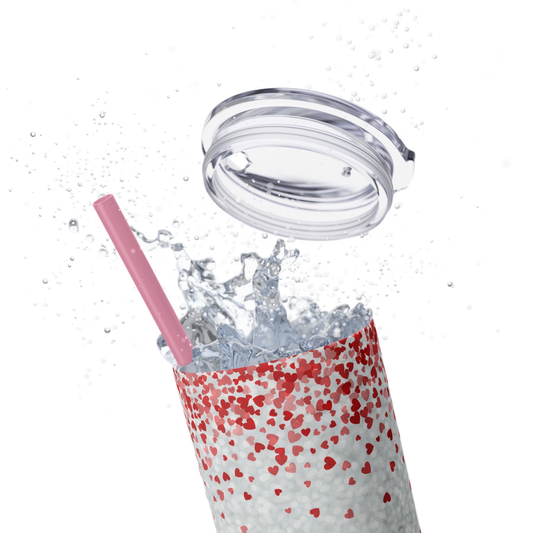 Tumbler with Straw, 20oz - Coffee My Valentine Skinny Tumbler