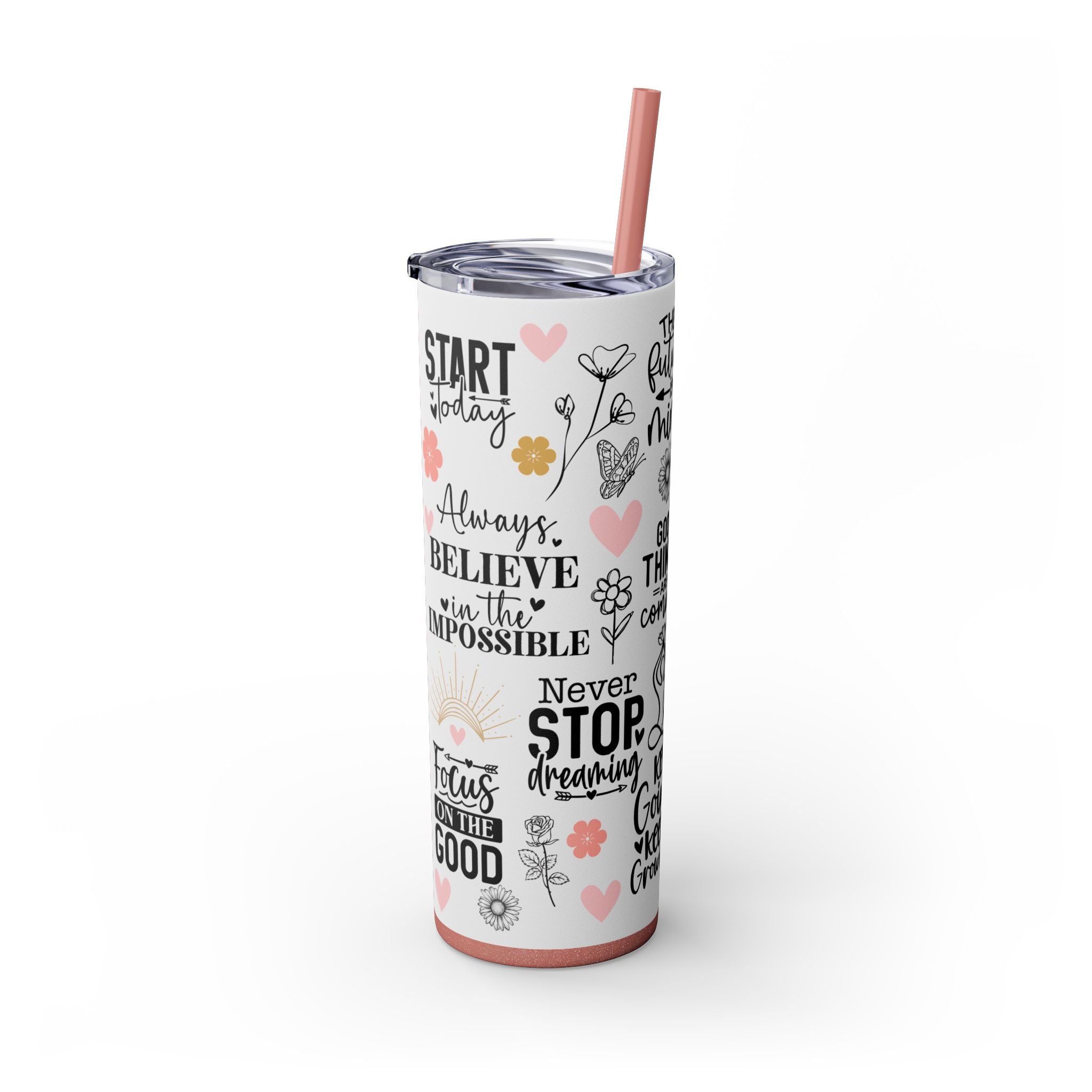 Skinny Tumbler with Straw, 20oz
