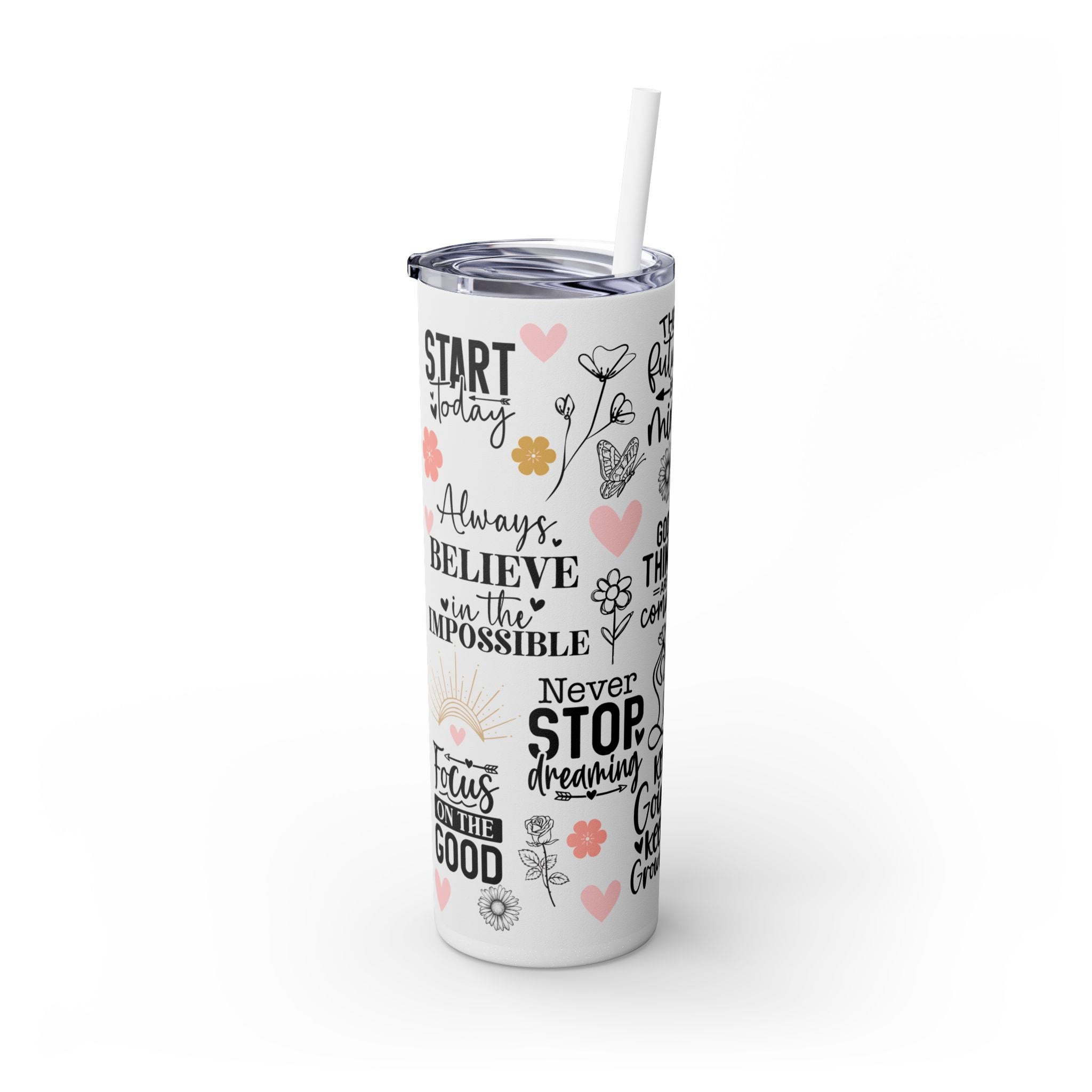 Skinny Tumbler with Straw, 20oz