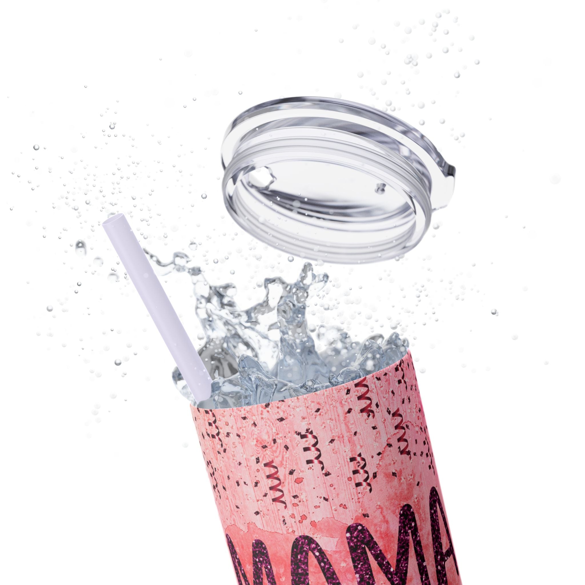 Tumbler Mug - Mama Valentine Skinny Tumbler with Straw, 20oz