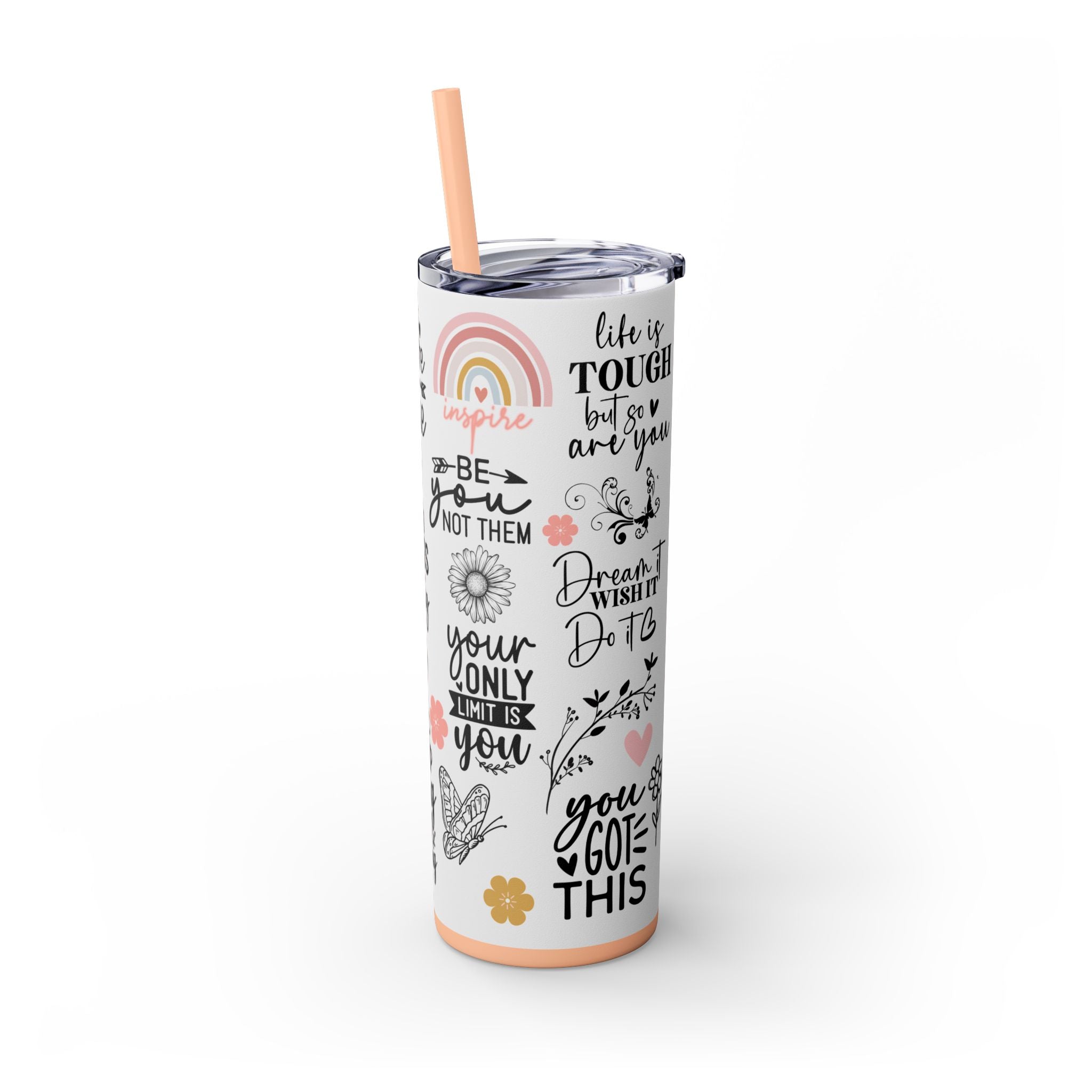 Skinny Tumbler with Straw, 20oz