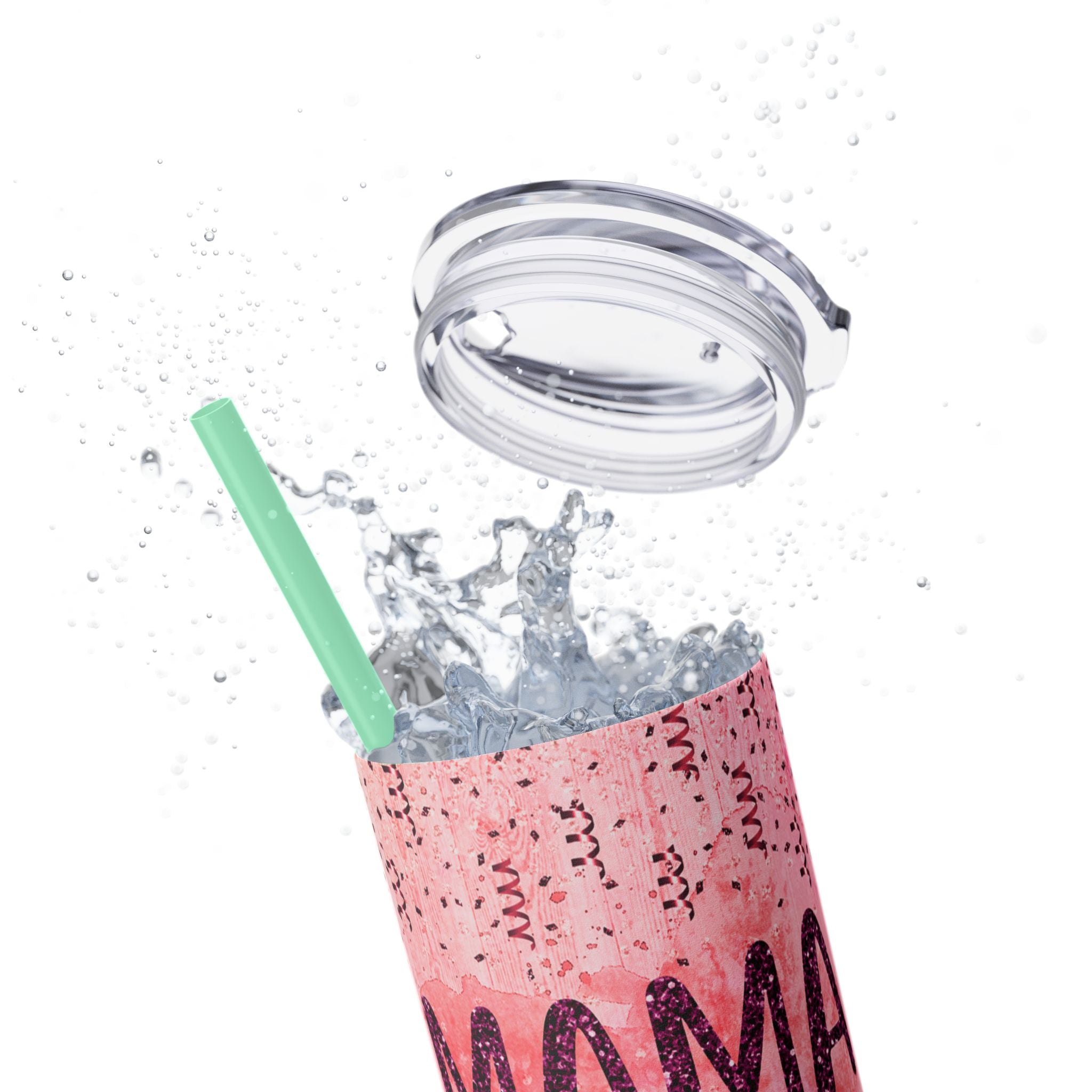 Tumbler Mug - Mama Valentine Skinny Tumbler with Straw, 20oz