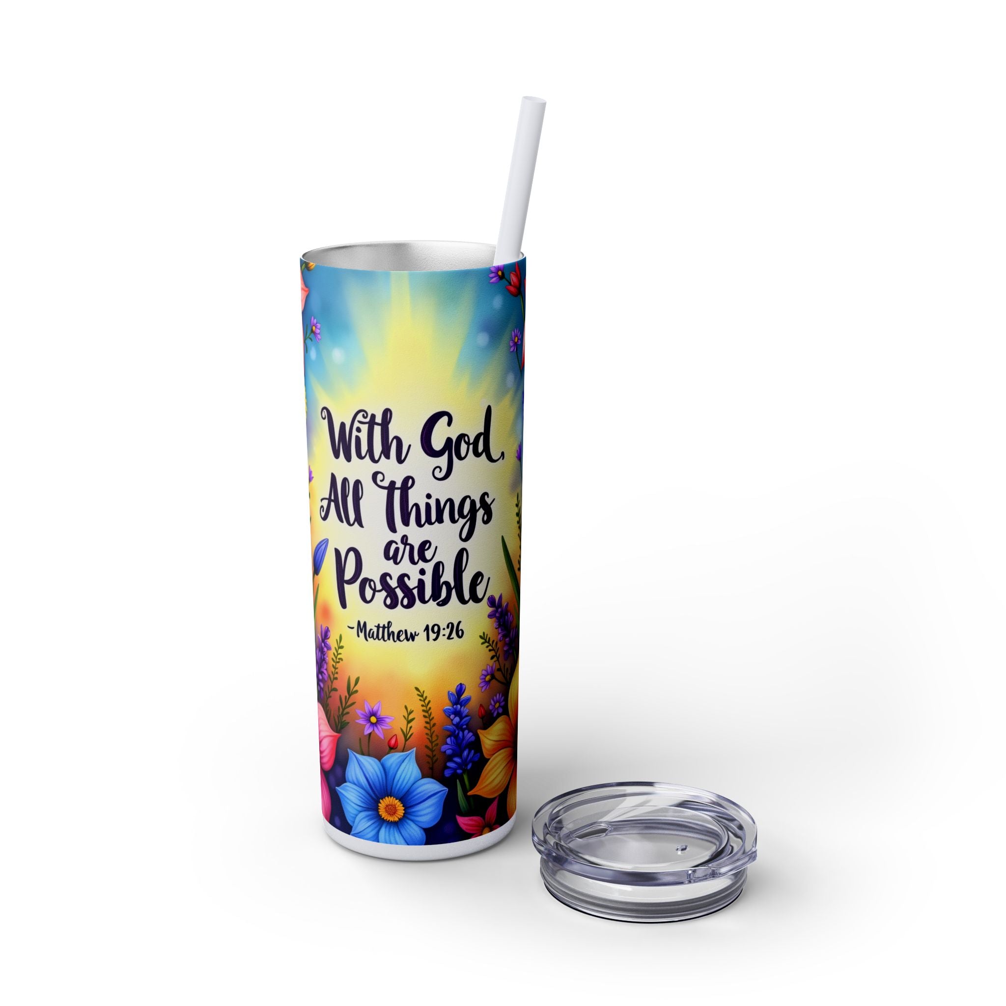 Skinny Tumbler with Straw, 20oz