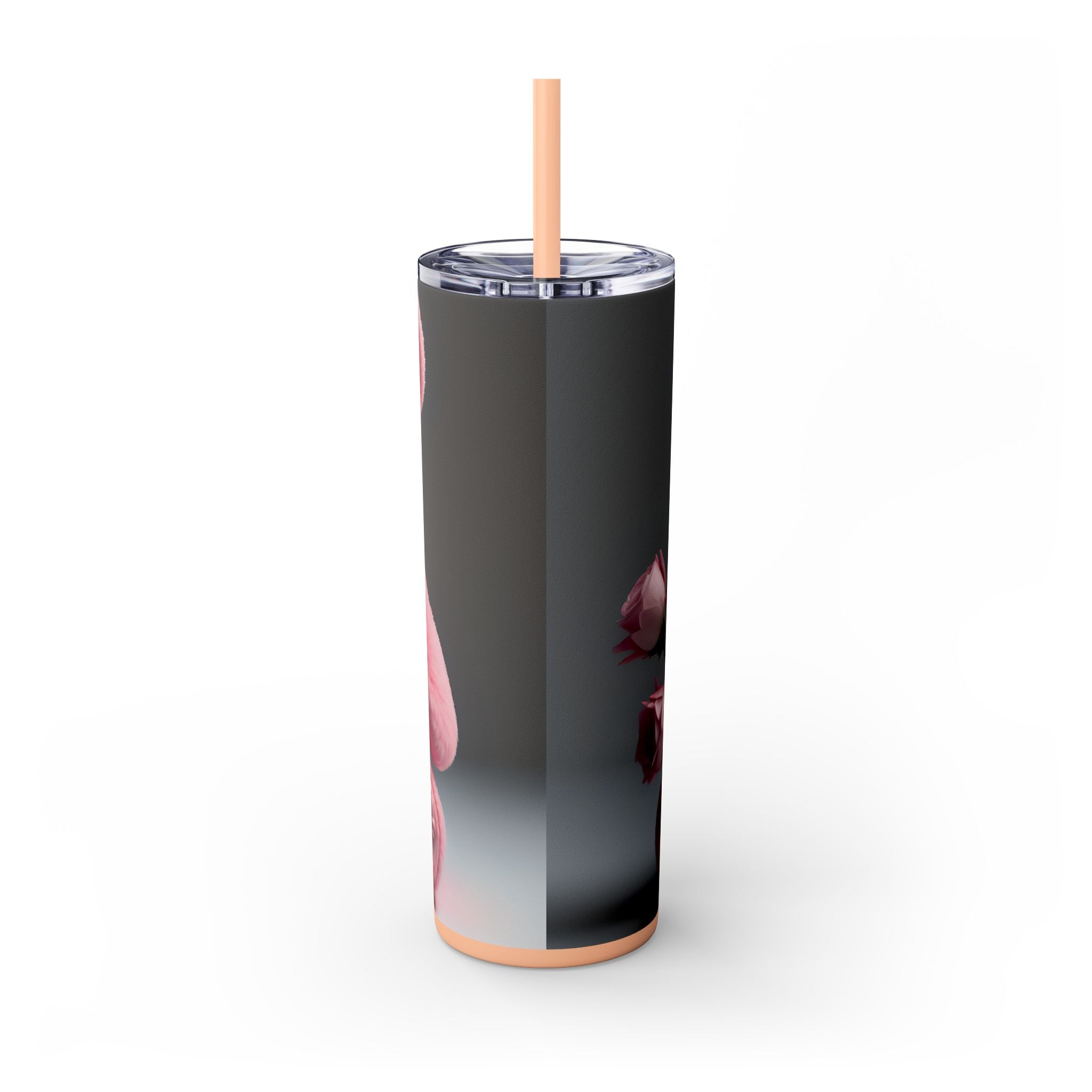 Tumbler with Straw - Valentine's Day Teddy Bears Design