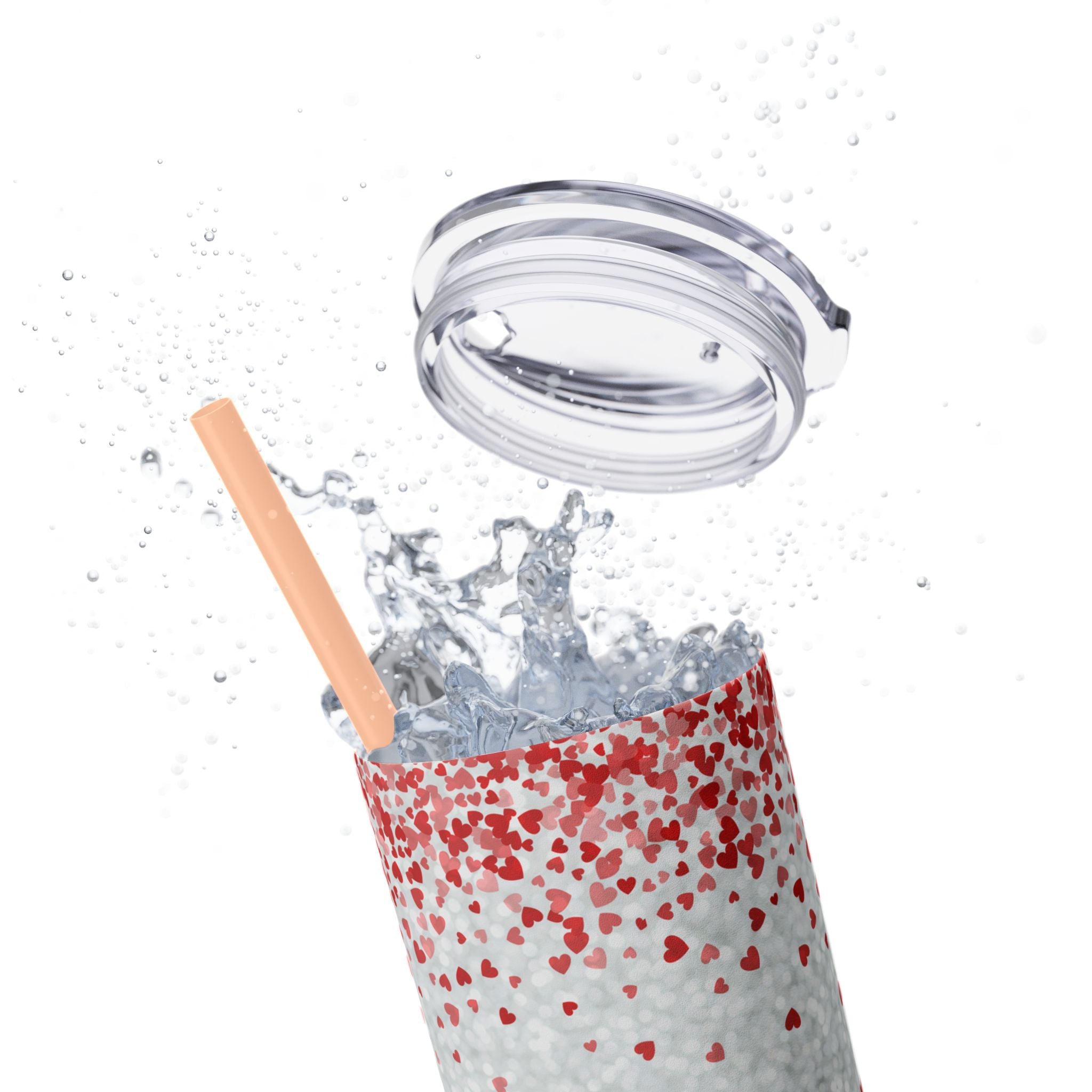 Tumbler with Straw, 20oz - Coffee My Valentine Skinny Tumbler