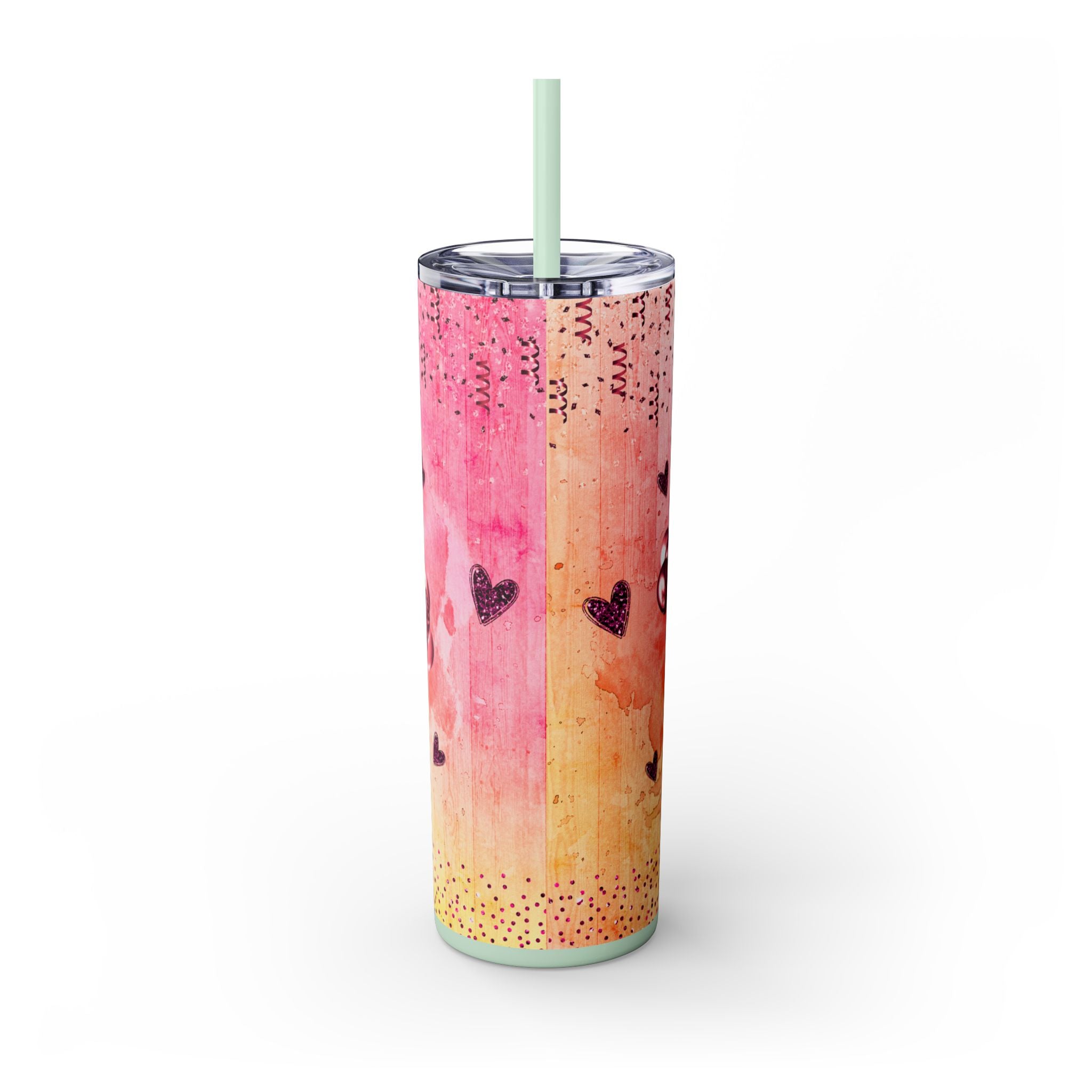 Tumbler Mug - Mama Valentine Skinny Tumbler with Straw, 20oz