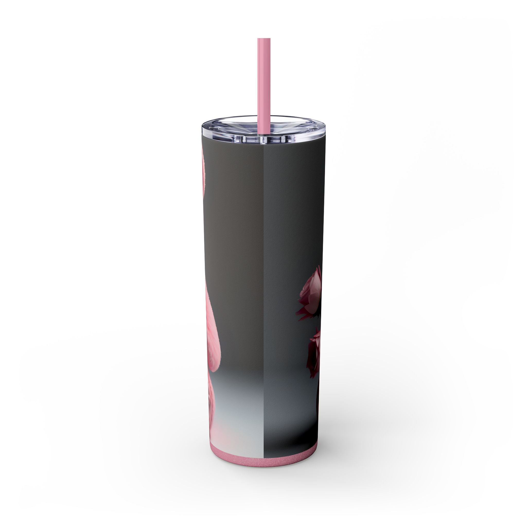 Tumbler with Straw - Valentine's Day Teddy Bears Design