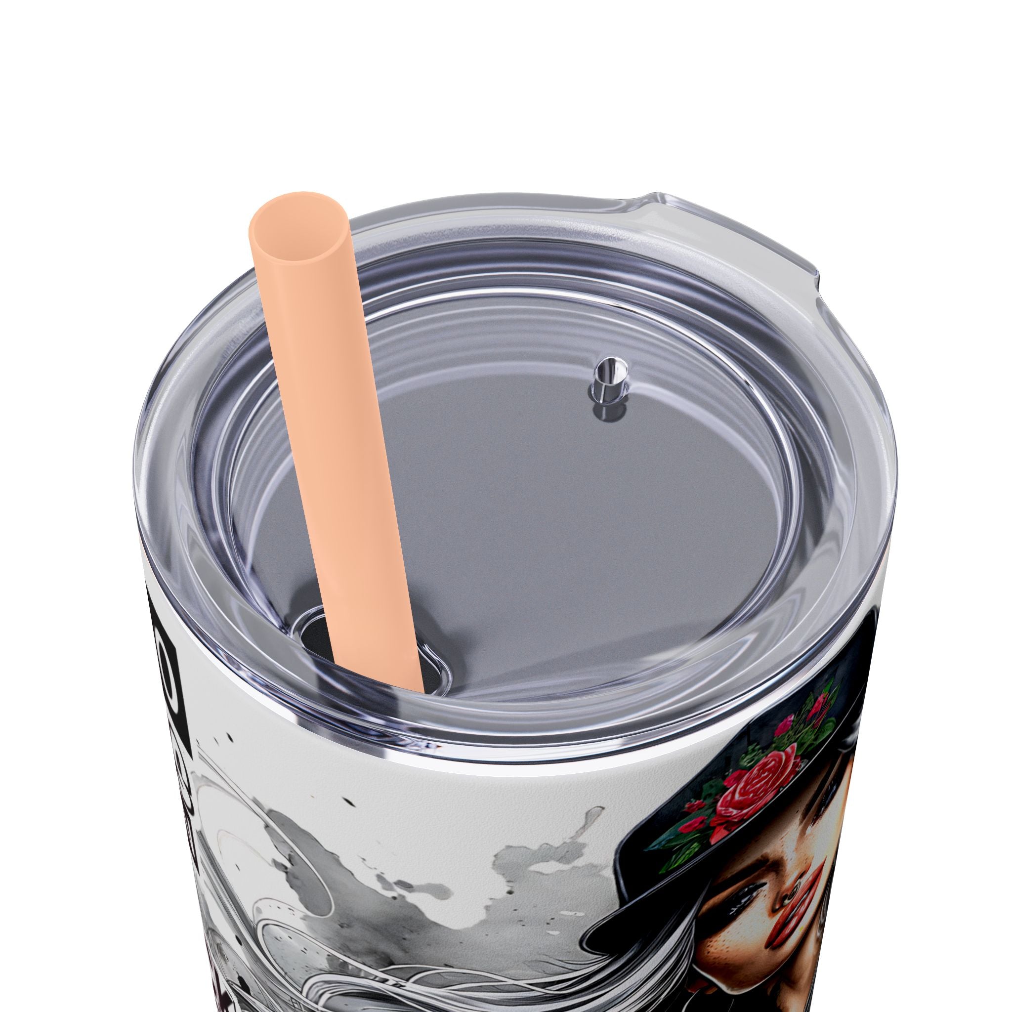 Tumbler Wrap, Badass Funny Design, 20oz Skinny Tumbler with Straw