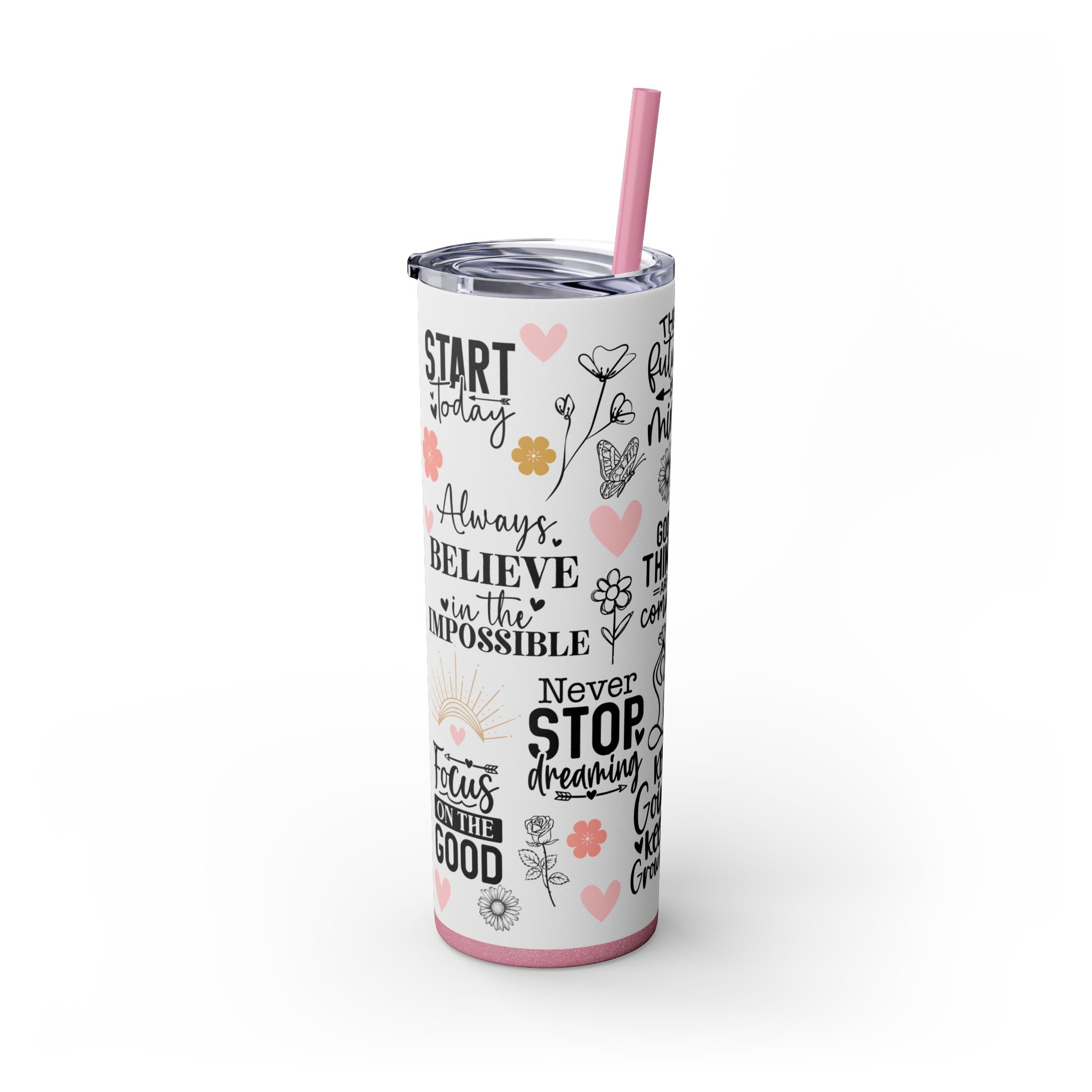 Skinny Tumbler with Straw, 20oz