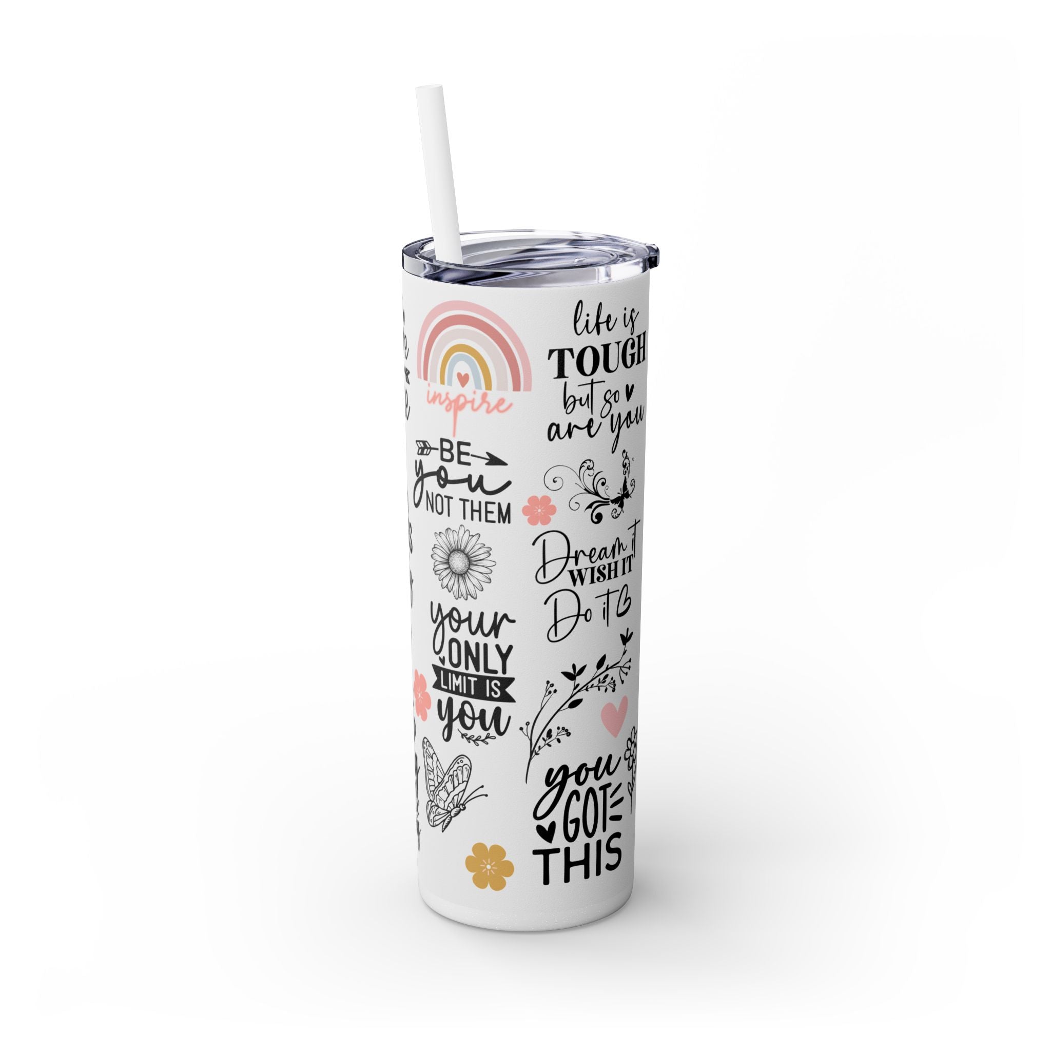 Skinny Tumbler with Straw, 20oz
