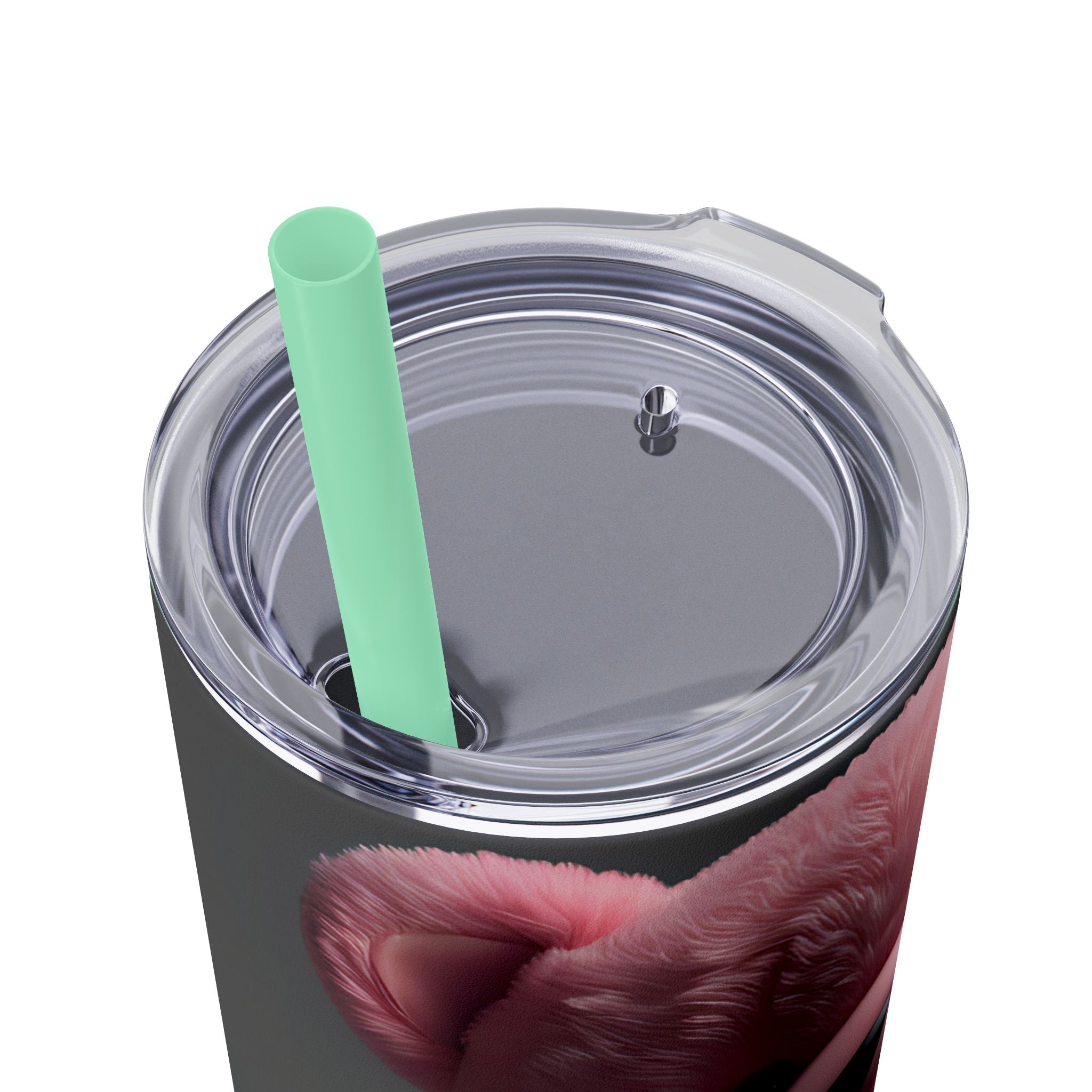 Tumbler with Straw - Valentine's Day Teddy Bears Design