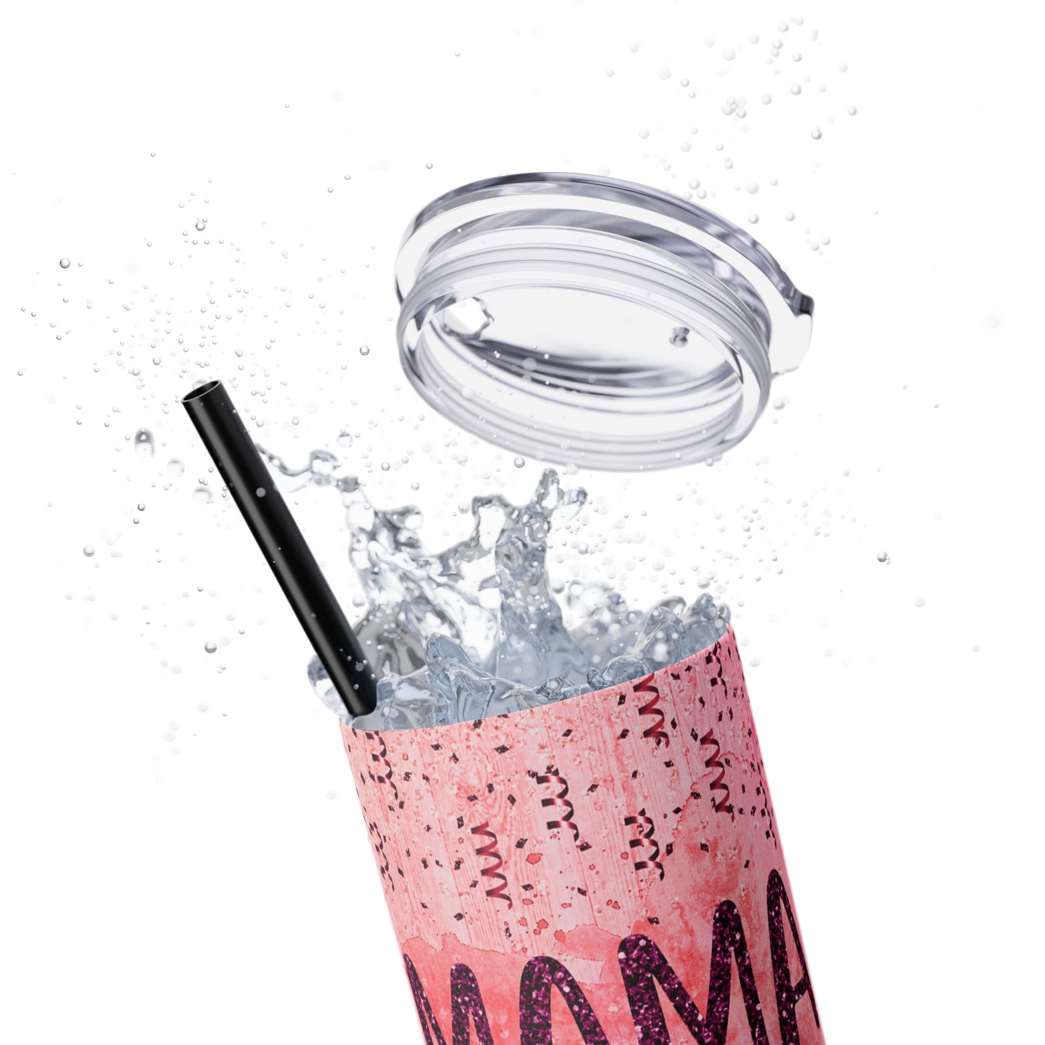 Tumbler Mug - Mama Valentine Skinny Tumbler with Straw, 20oz