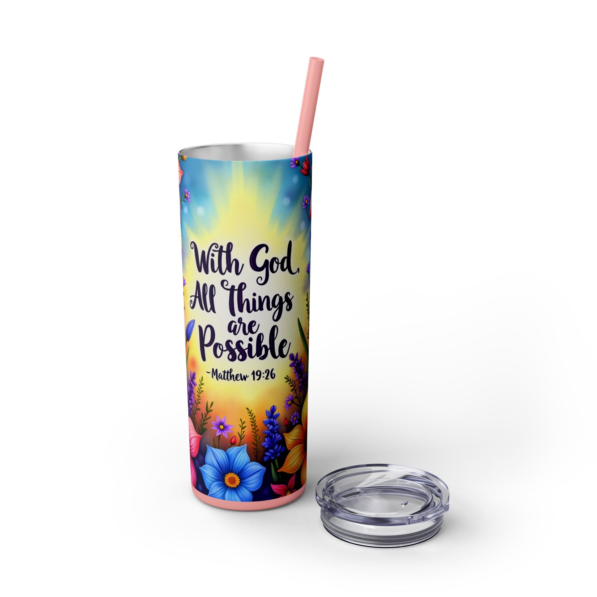 Skinny Tumbler with Straw, 20oz