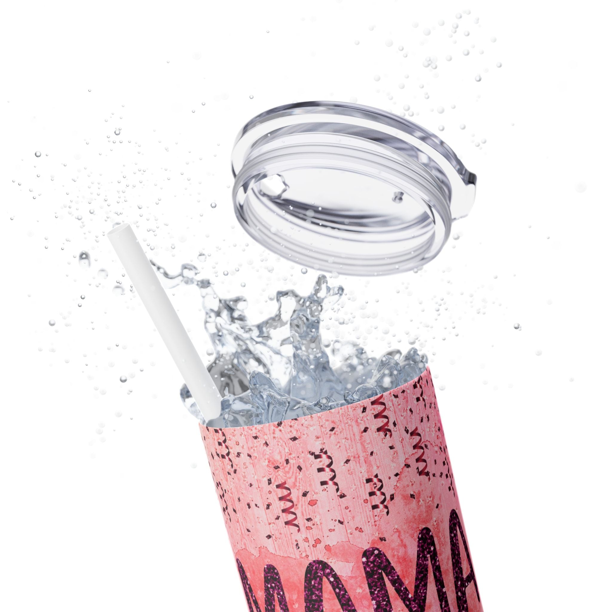 Tumbler Mug - Mama Valentine Skinny Tumbler with Straw, 20oz