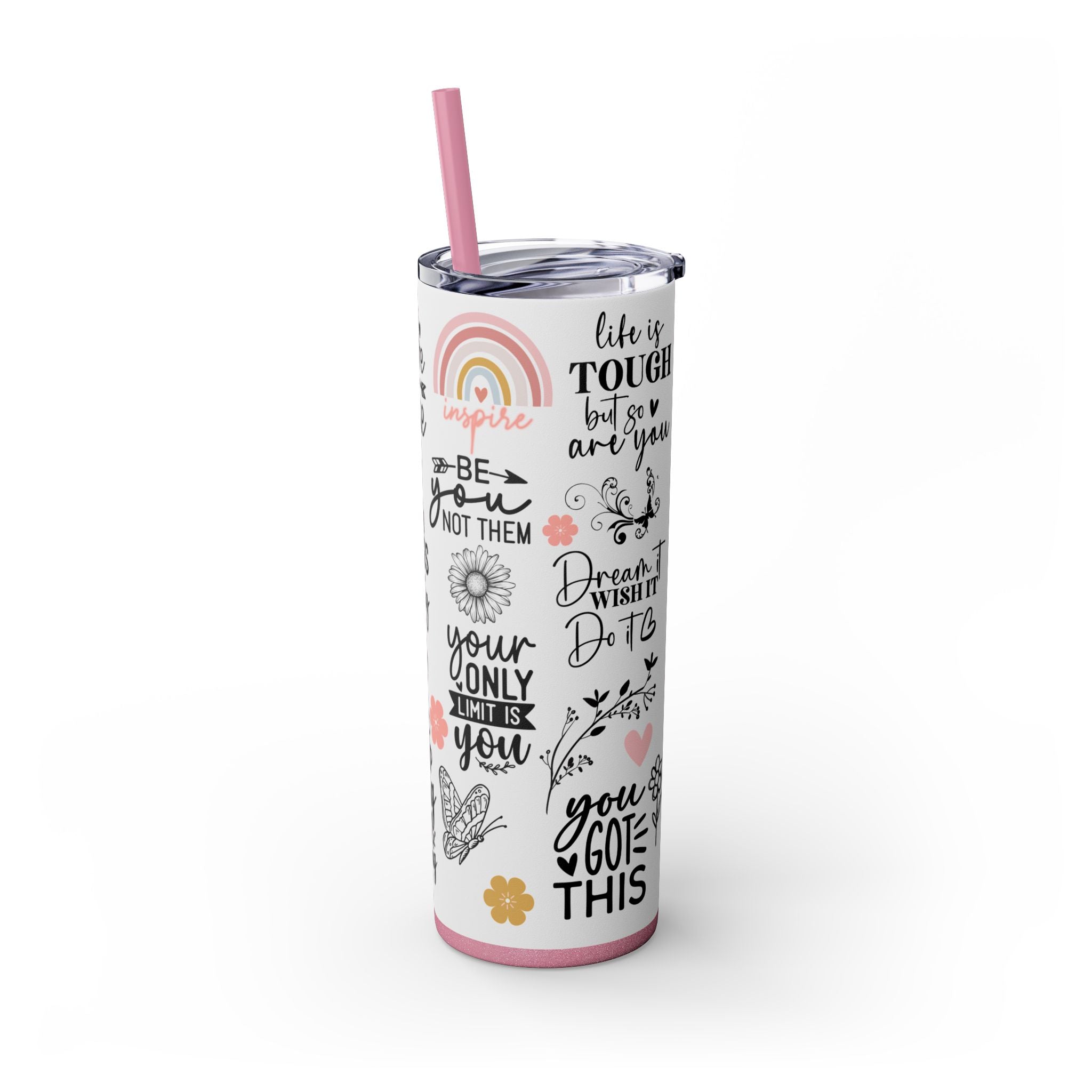 Skinny Tumbler with Straw, 20oz