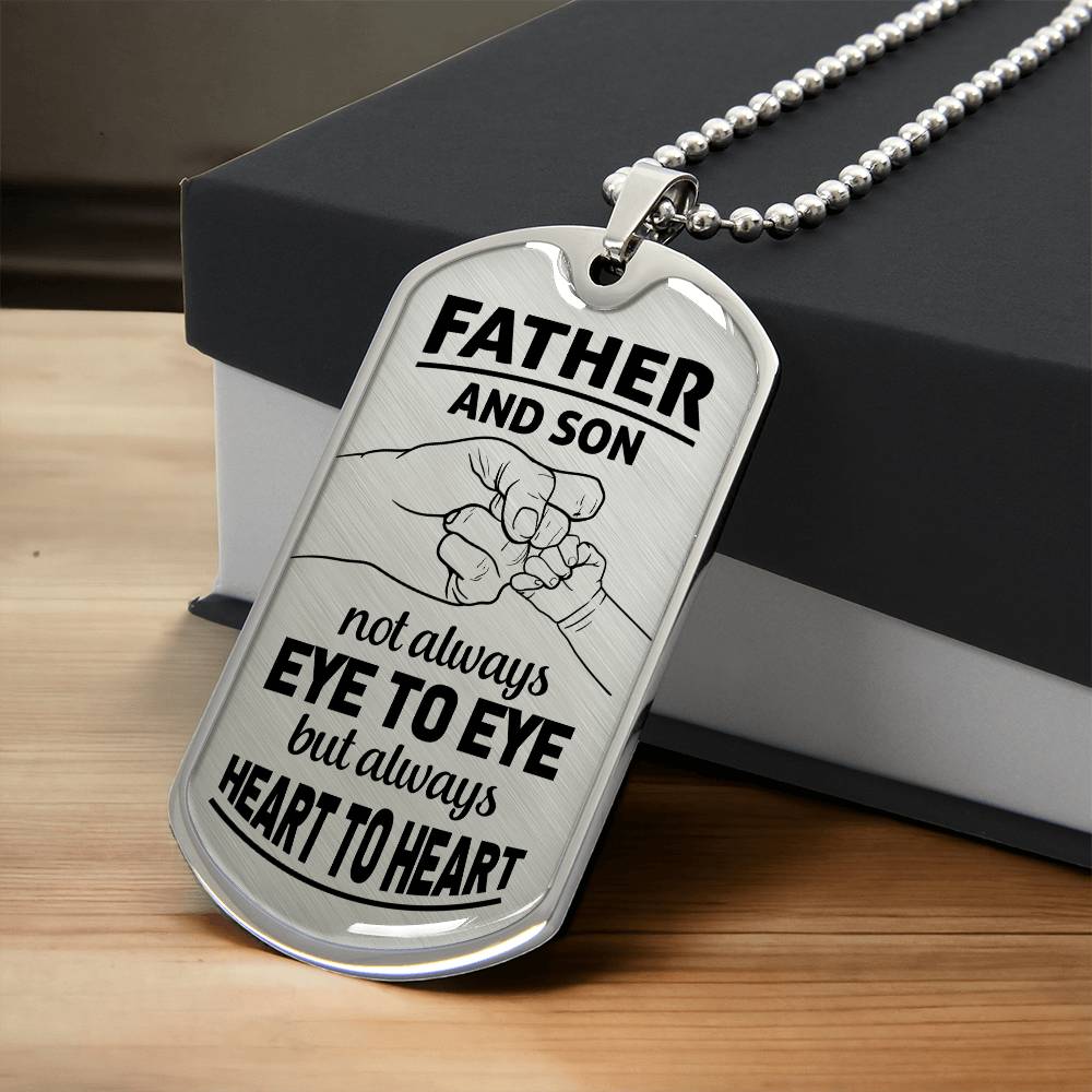 father and son dog tag