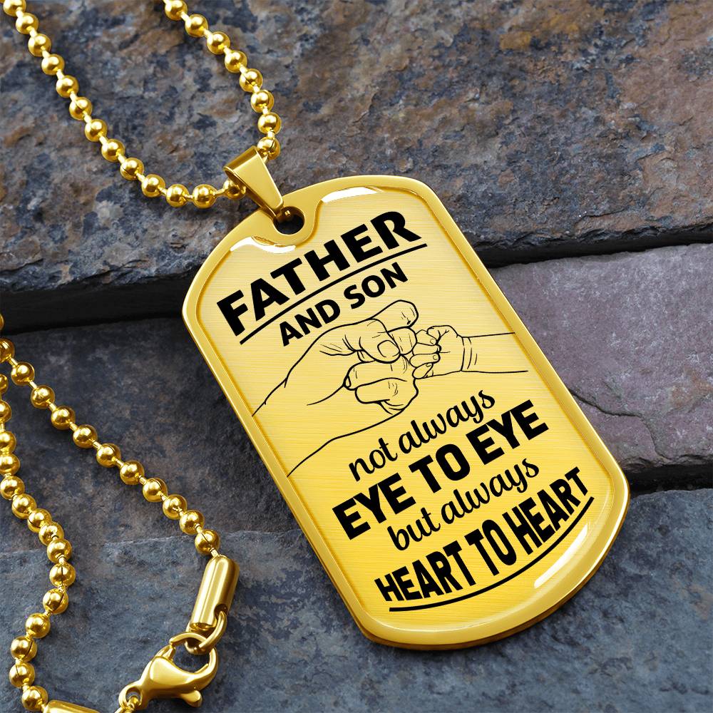 father and son dog tag