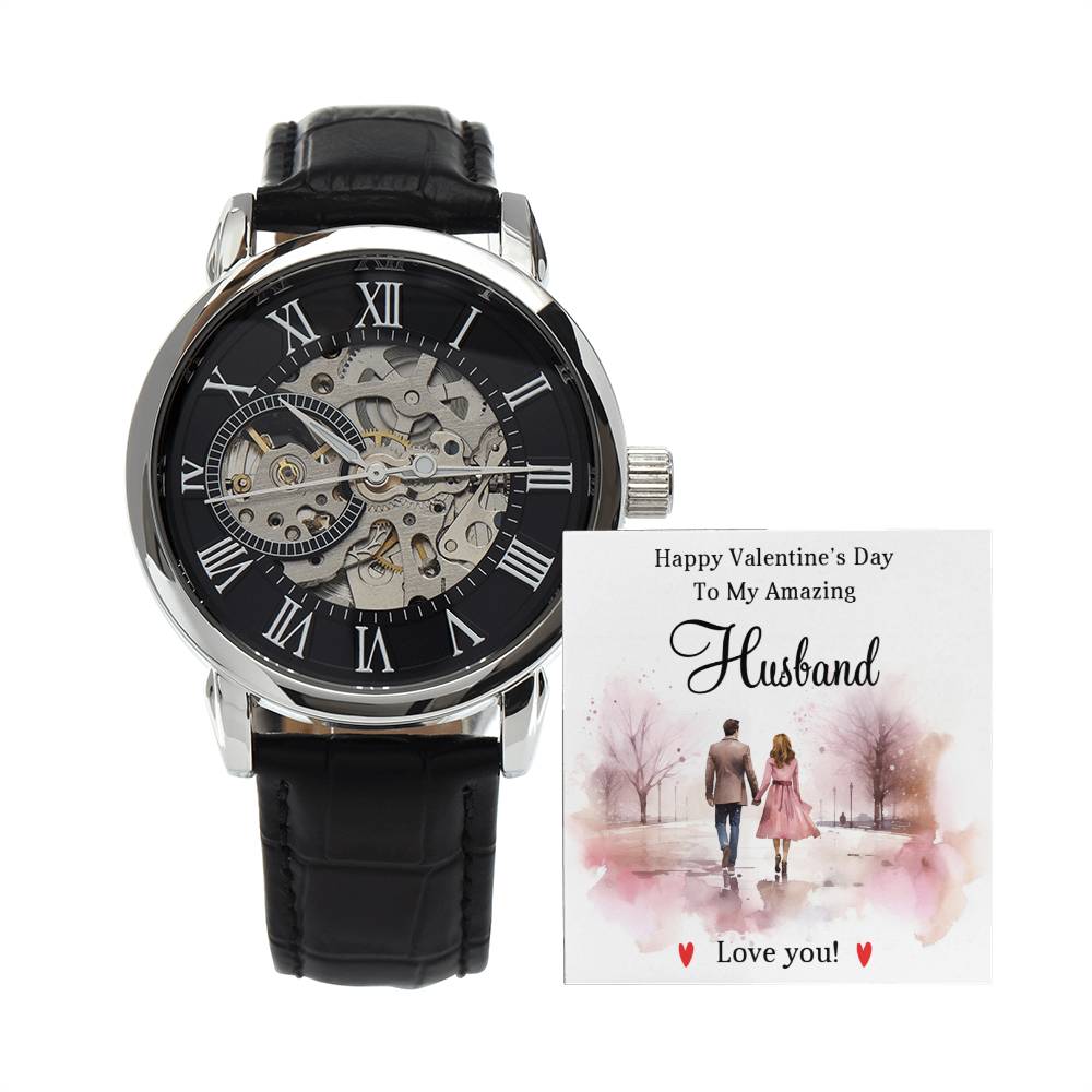 To My Amazing  Husband - Valentine's Day Gift - Men's Openwork Watch