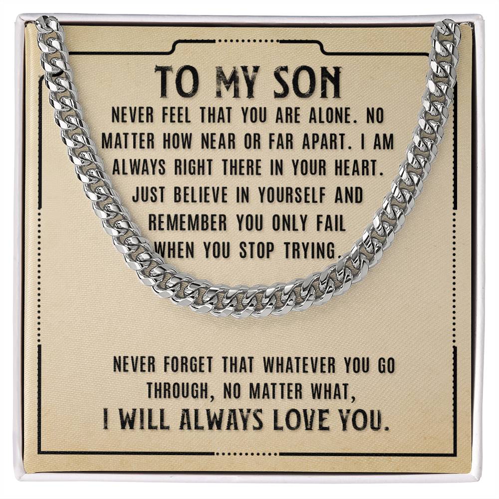 To my Son cuban necklace