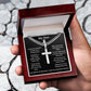 To My Son  Cuban Link Chain with Engraved Artisan Cross