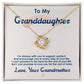 To My Granddaughter, I Love You For The Rest Of My Life - Love Knot Necklace