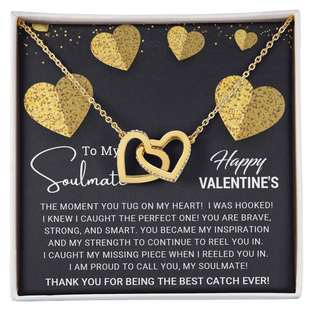 To My Soulmate - Valentine's Day Gift - Interlocking Hearts Necklace