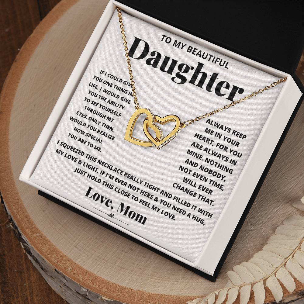 To My daughter Interlocking Hearts Necklace