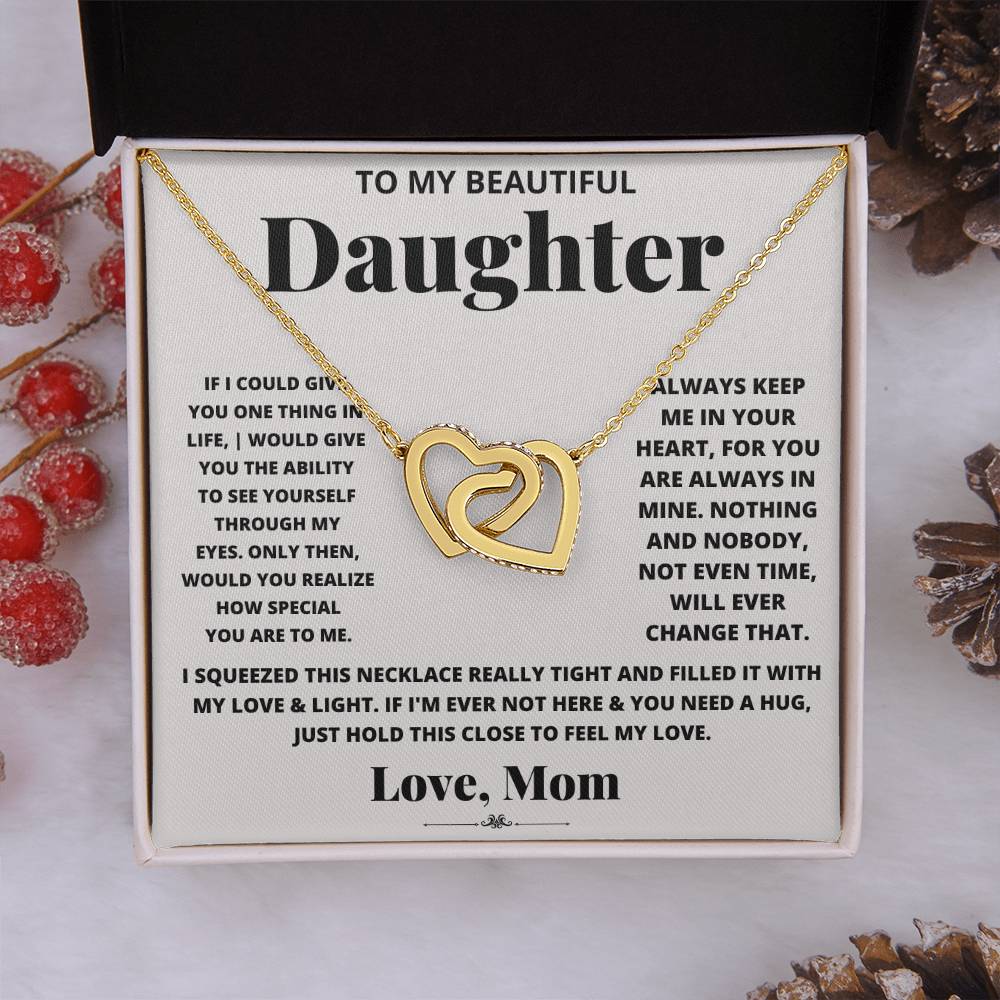 To My daughter Interlocking Hearts Necklace