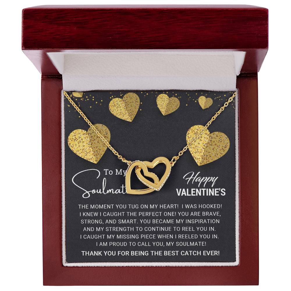 To My Soulmate - Valentine's Day Gift - Interlocking Hearts Necklace