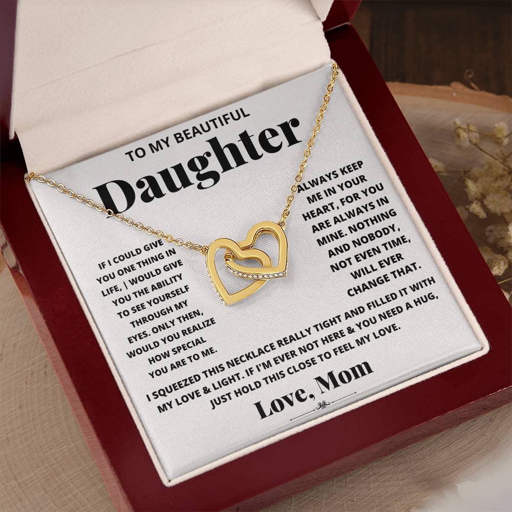 To My daughter Interlocking Hearts Necklace