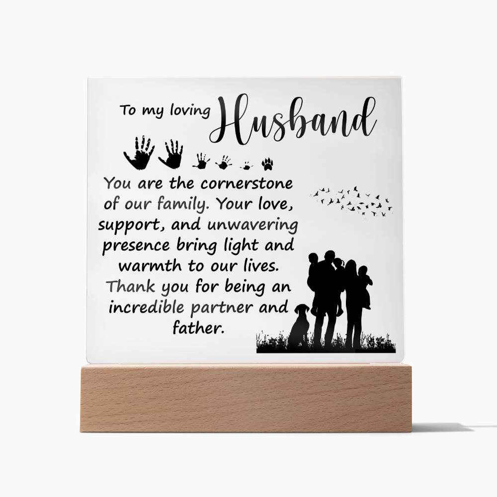 To My Loving Husband - Acrylic Square Plaque