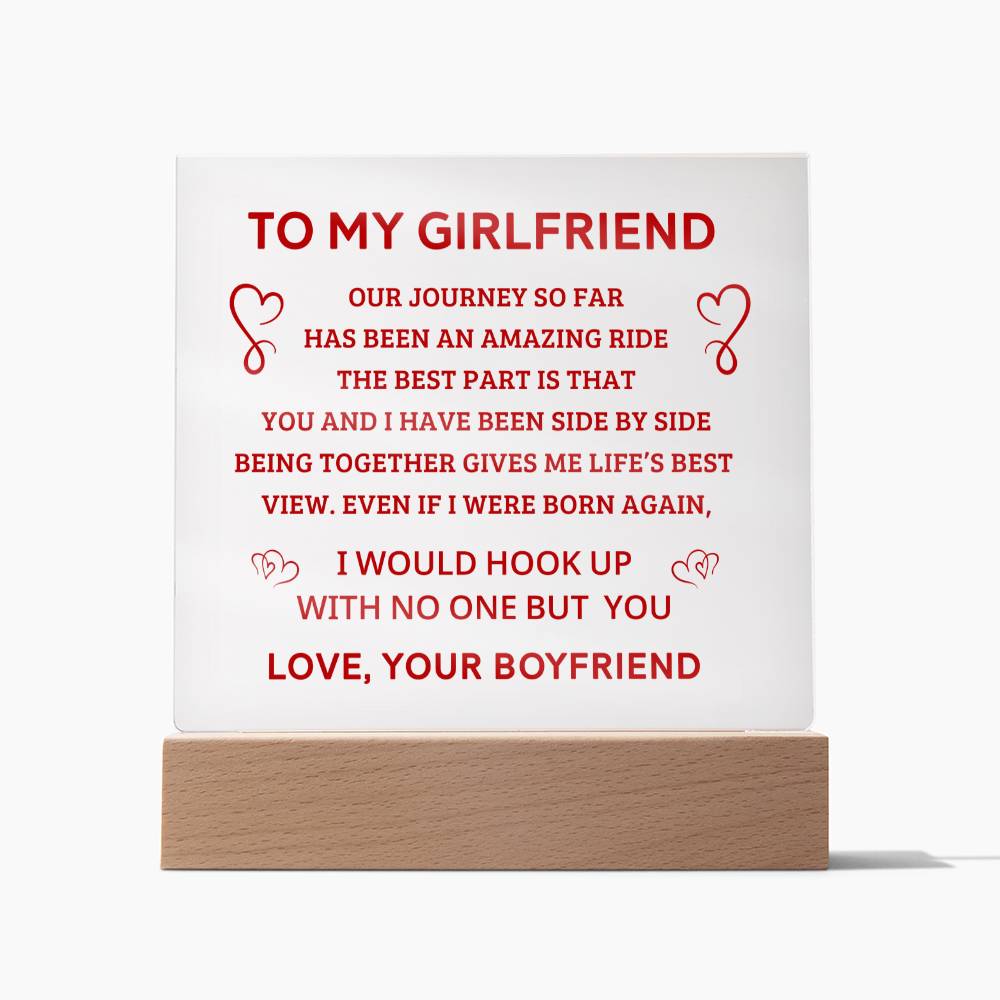 To My Girlfriend - Valentine's Day Gift - Acrylic Square Plaque