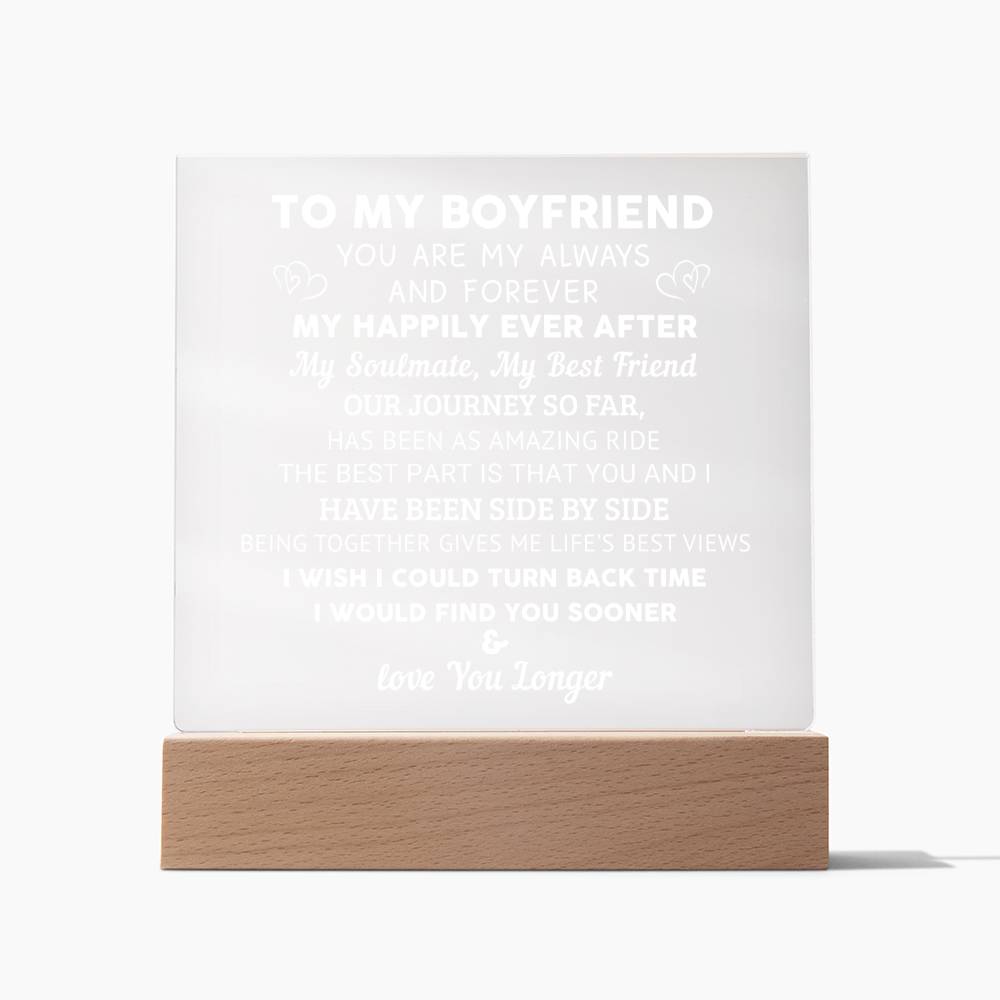 To My Boyfriend - Valentine's Day Gift - Acrylic Square Plaque