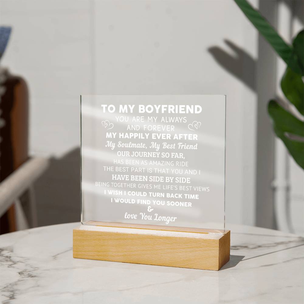 To My Boyfriend - Valentine's Day Gift - Acrylic Square Plaque