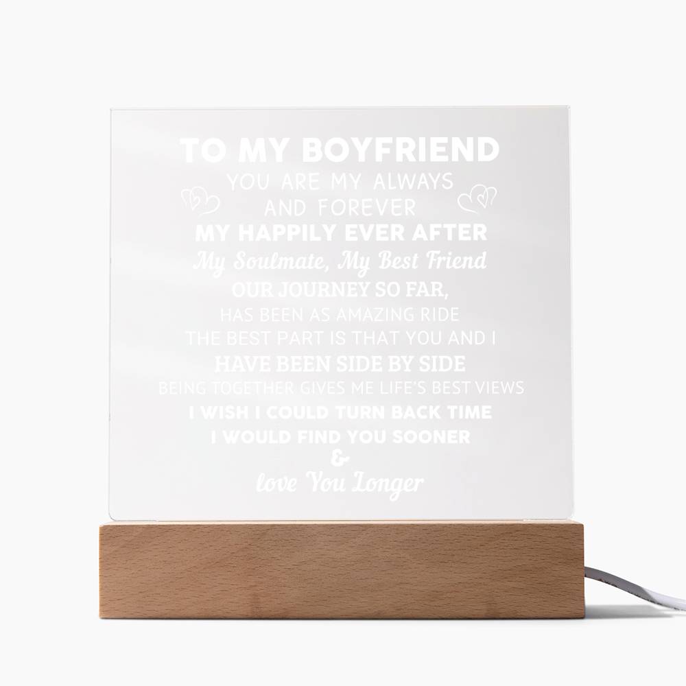 To My Boyfriend - Valentine's Day Gift - Acrylic Square Plaque