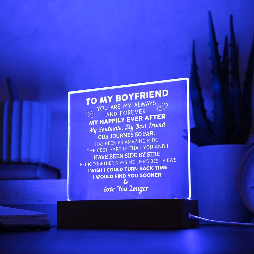 To My Boyfriend - Valentine's Day Gift - Acrylic Square Plaque