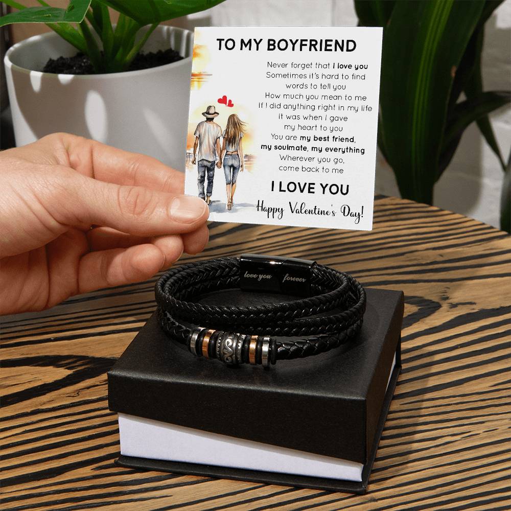 To My Boyfriend - Valentine's Day Gift - Love You Forever Bracelet