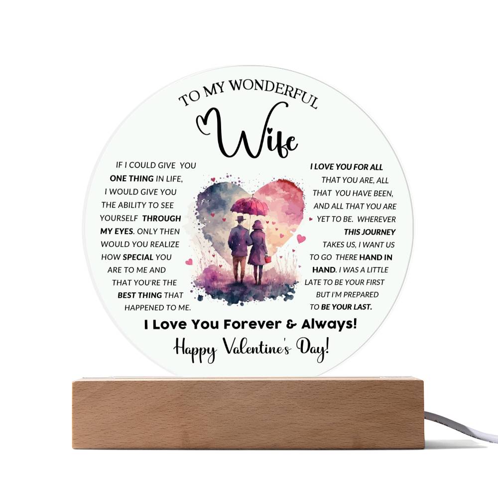 To My Wife - Valentine's Day Gift - Acrylic Circle Plaque